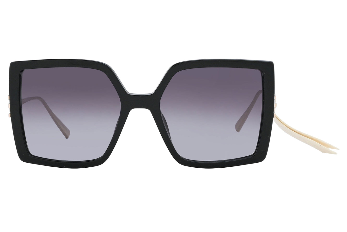 Black sunglasses with gradient lenses on a white background
