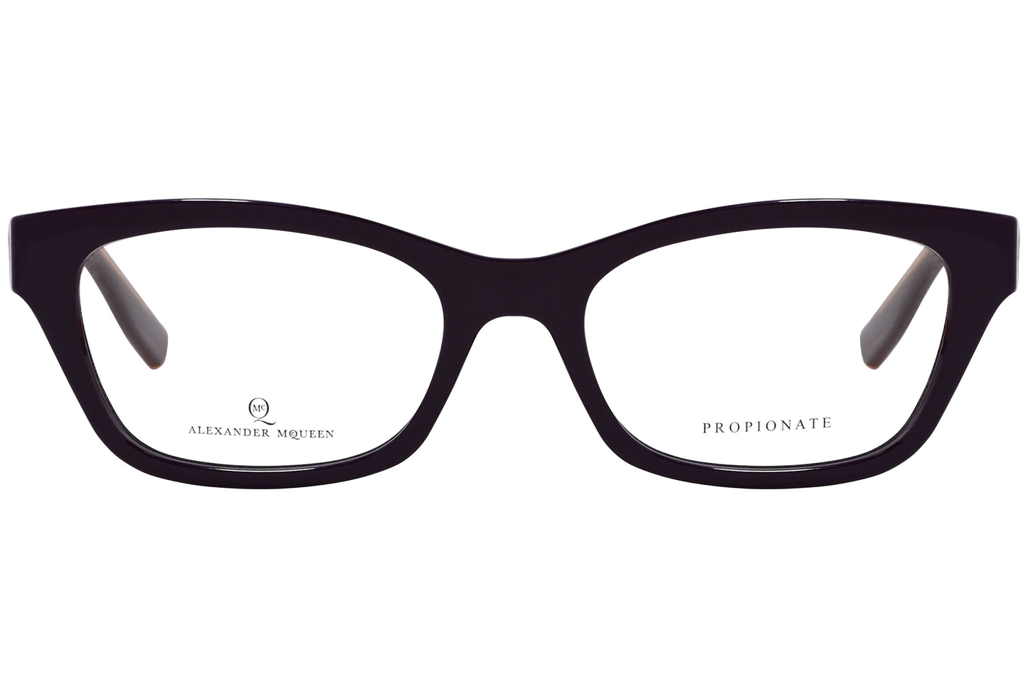 Black rectangle eyeglasses with a plastic frame and metal hinges.