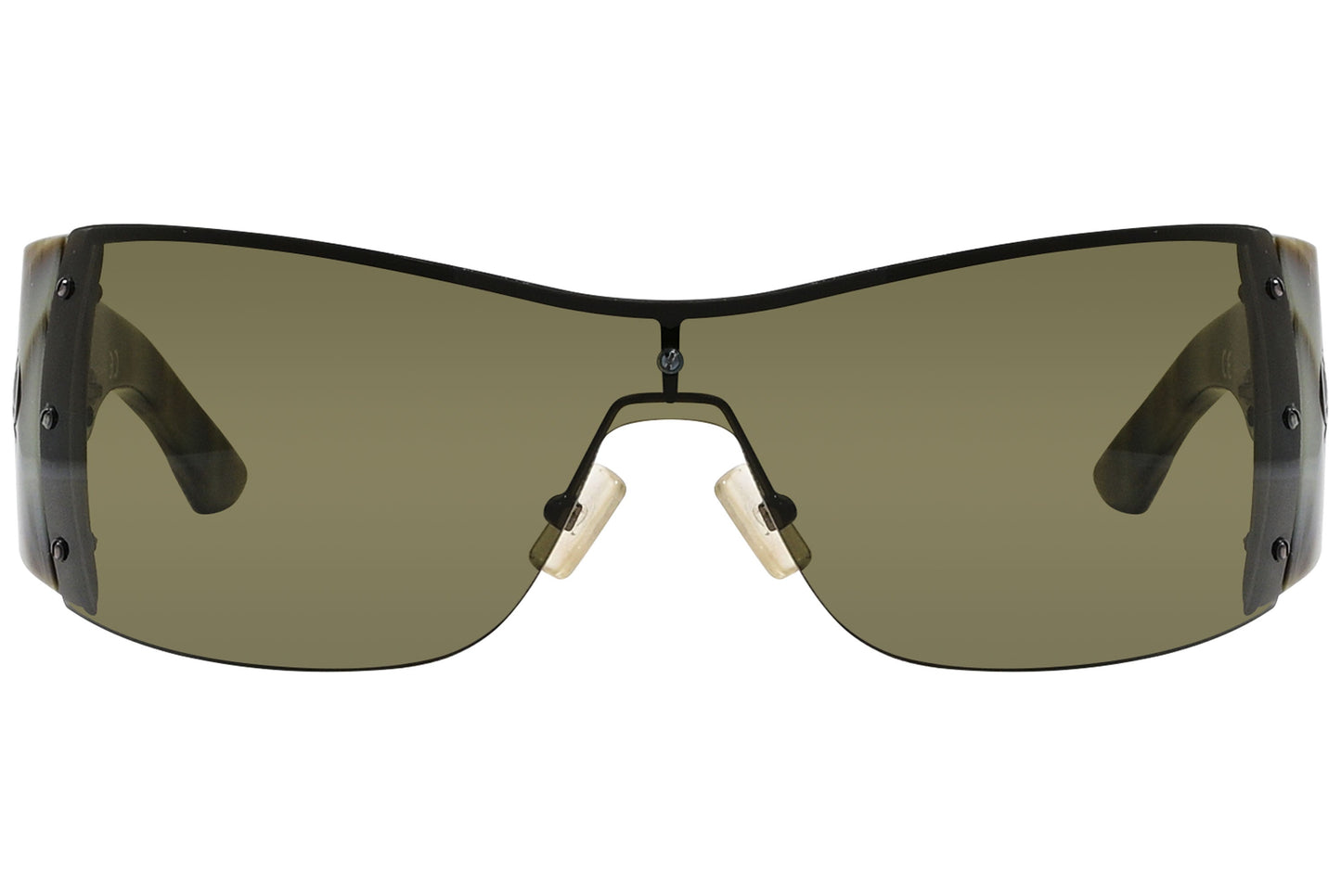 Alexander Mcqueen wrap around green tortoise Sunglasses Model: AMQ4051/S-DKA front View