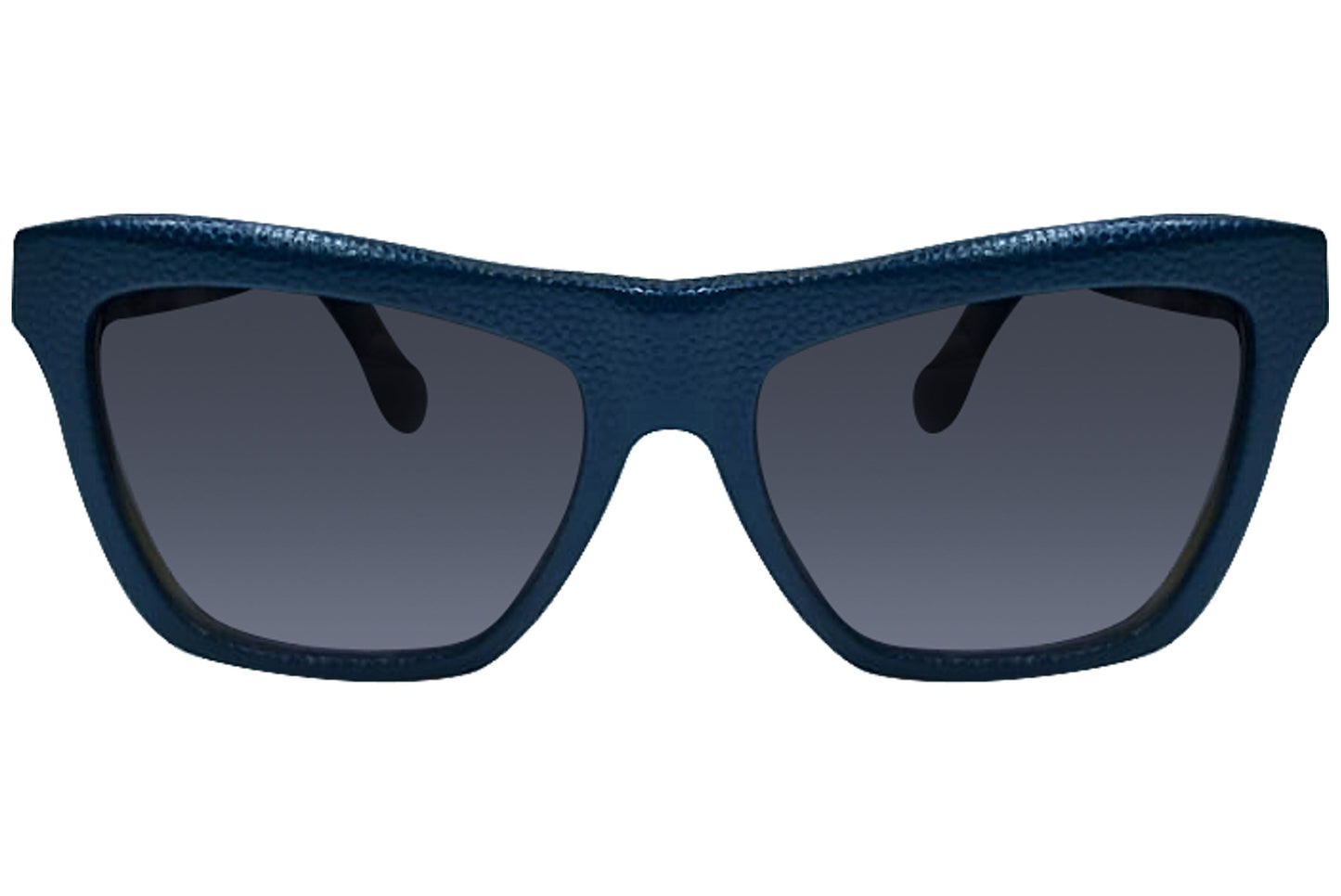 balenciaga square black eyeglasses frame viewed from a 90-degree angle.