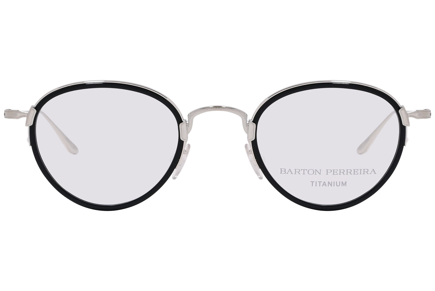 Black,Silver Oval Eyeglasses