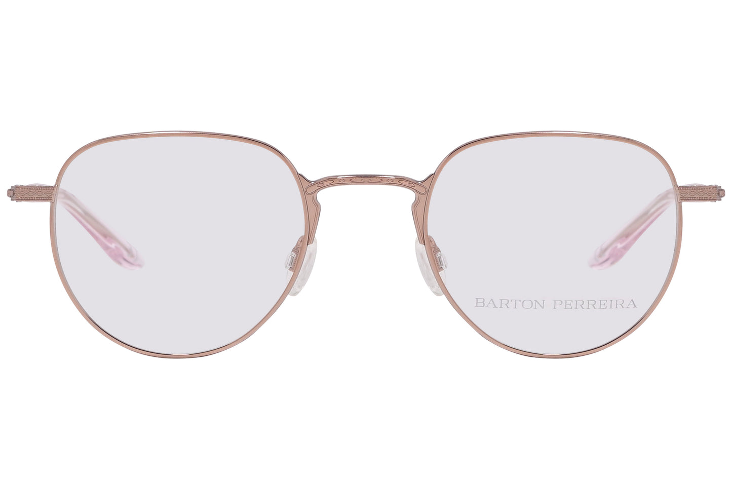Barton Perreira gold geometric eyeglasses, front view, luxury eyewear