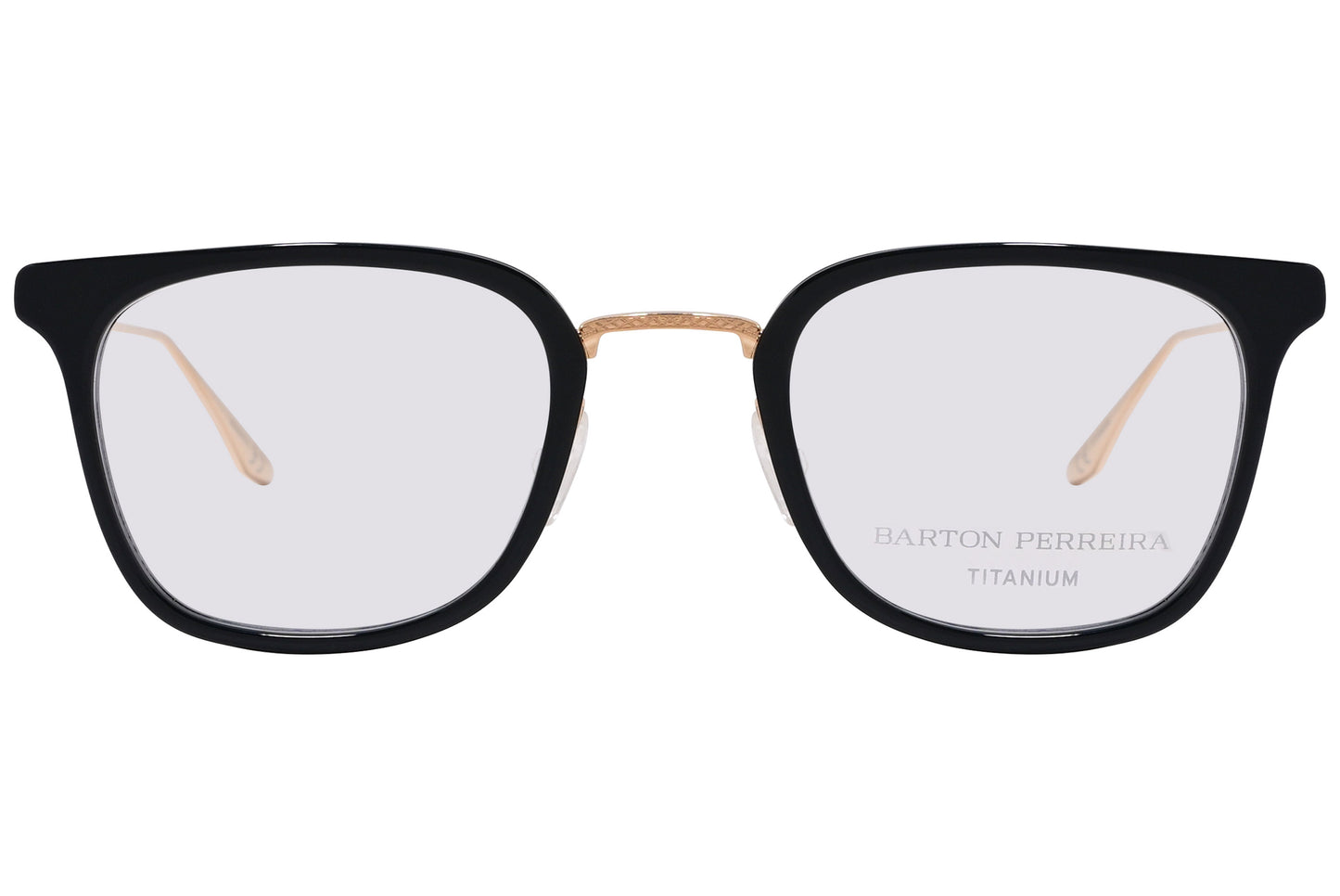 Barton Perreira black square eyeglasses, front view, luxury eyewear