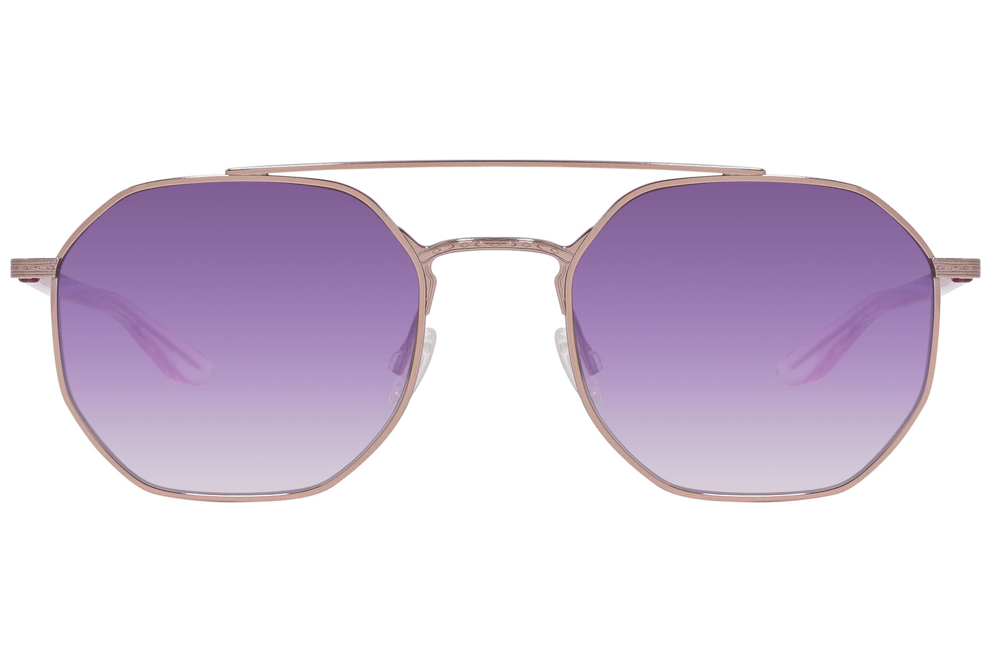 Barton Perreira gold hexagonal sunglasses, front view, luxury handcrafted eyewear