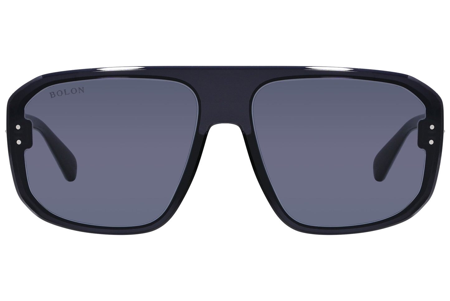 Black aviator style sunglasses with a flat lens design and Bolon branding on the side.