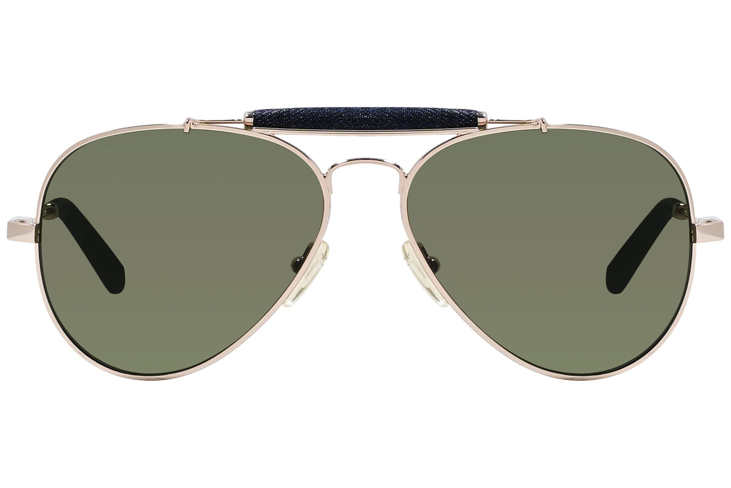 Calvin Klein Jeans Aviator Green with gold Sunglasses Model: CKJ101S-702 front View