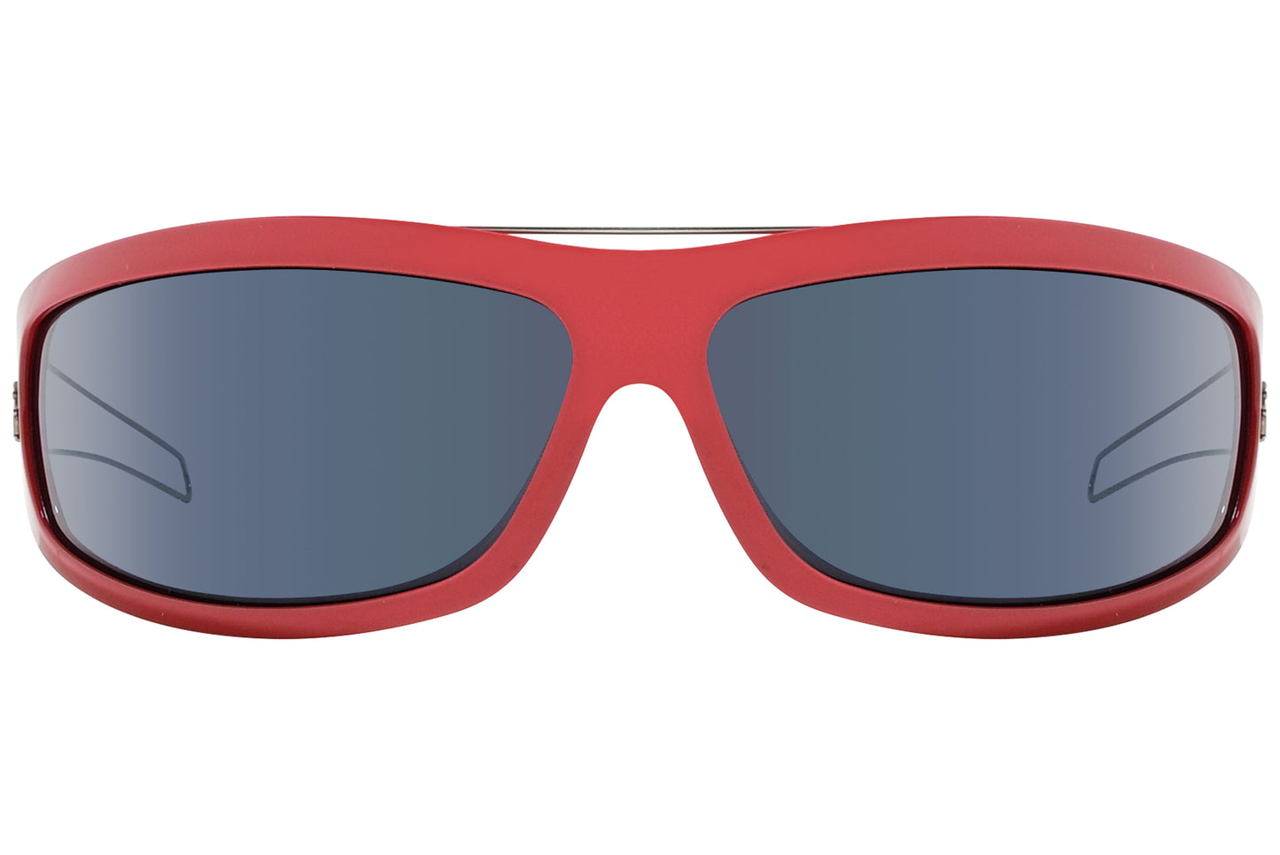 Close-up of Dior Colourfull red eyeglasses – high-impact fashion eyewear for men