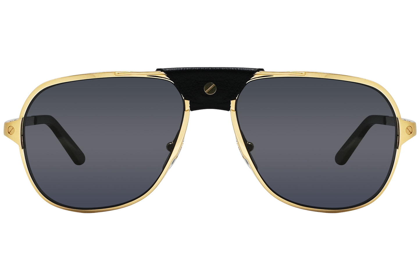 Gold aviator sunglasses with black lenses and a metallic frame