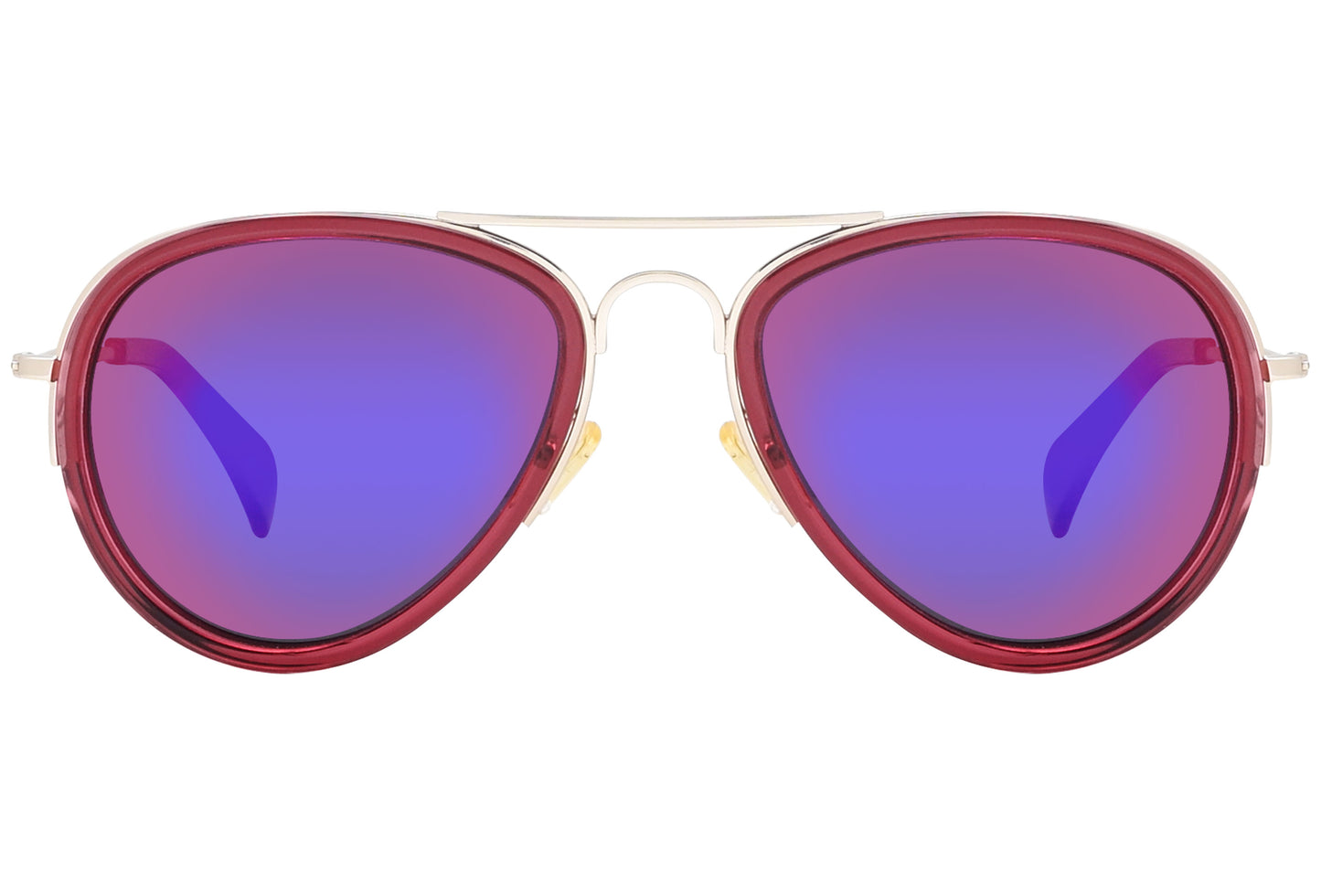Close-up of Celine CL41032/S Women’s Aviator Sunglasses in purple, highlighting lens detail and luxury frame finish.