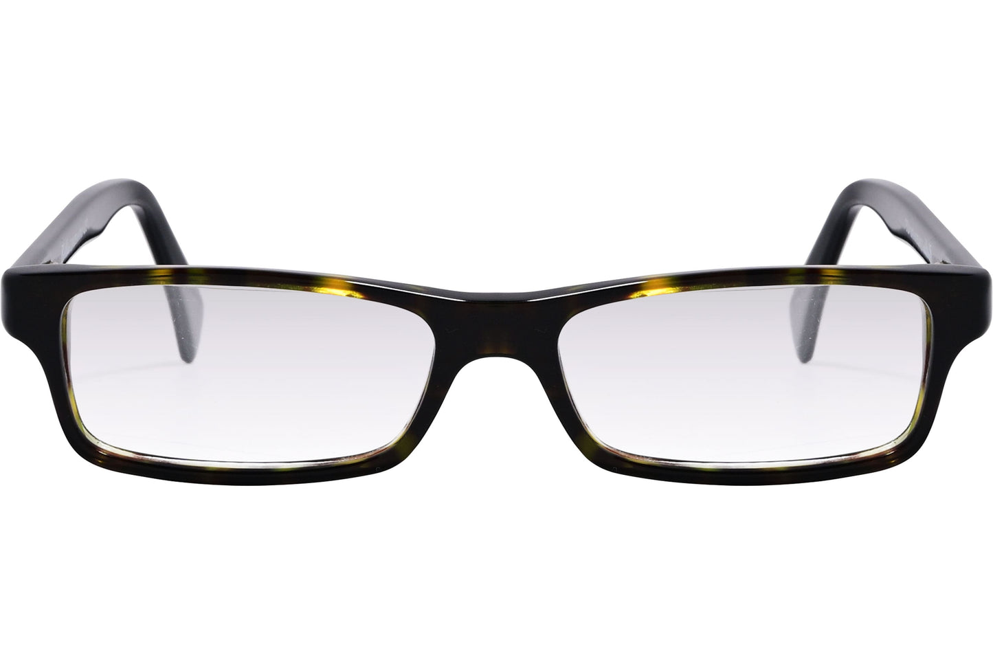 Cellini Rectangle Tortoise Eyeglasses Frame Viewed From Front Angle.