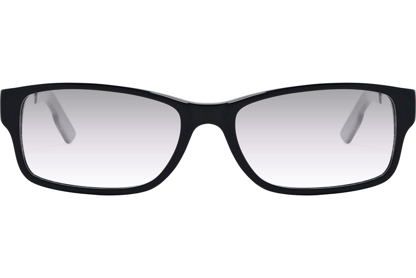 Cellini Rectangle Black And Gray Eyeglasses Frame Viewed From Front Angle.
