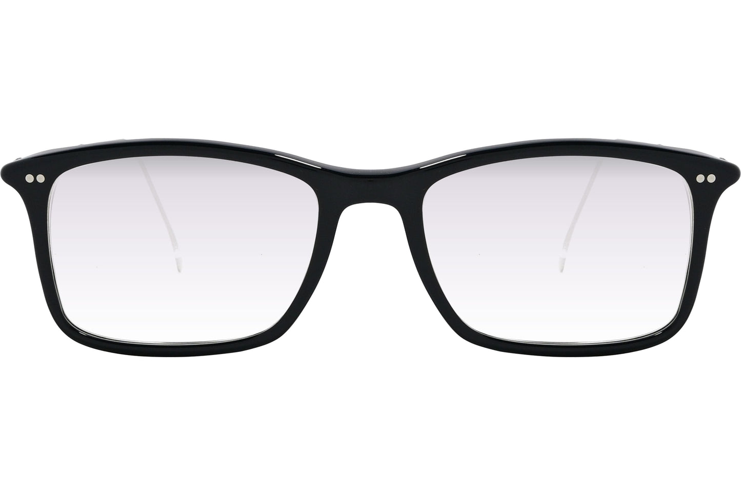 Cellini Rectangle Black And Silver Eyeglasses Frame Viewed From Front View.