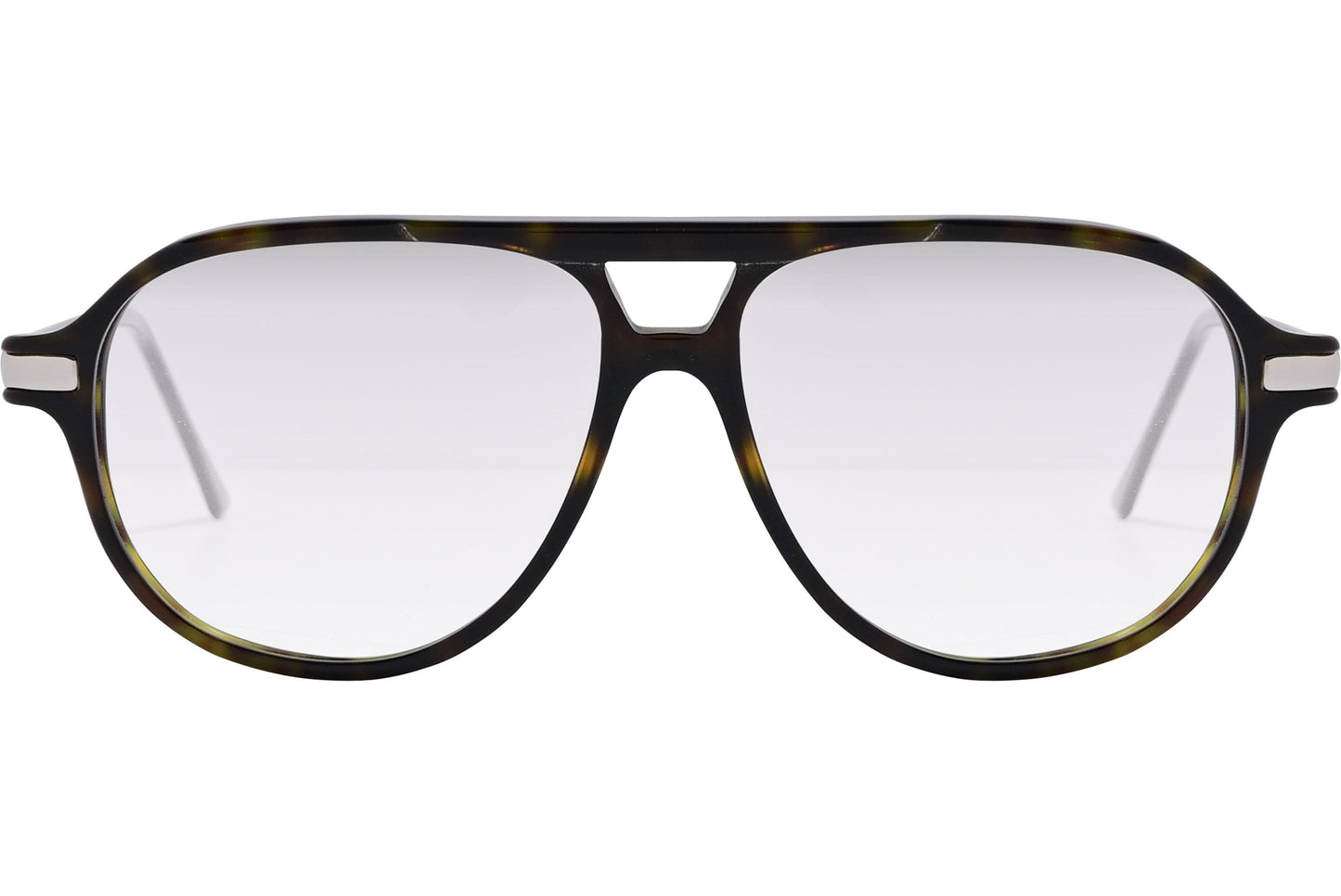 Cellini Aviator Tortoise Eyeglasses Frame Viewed From Front View.