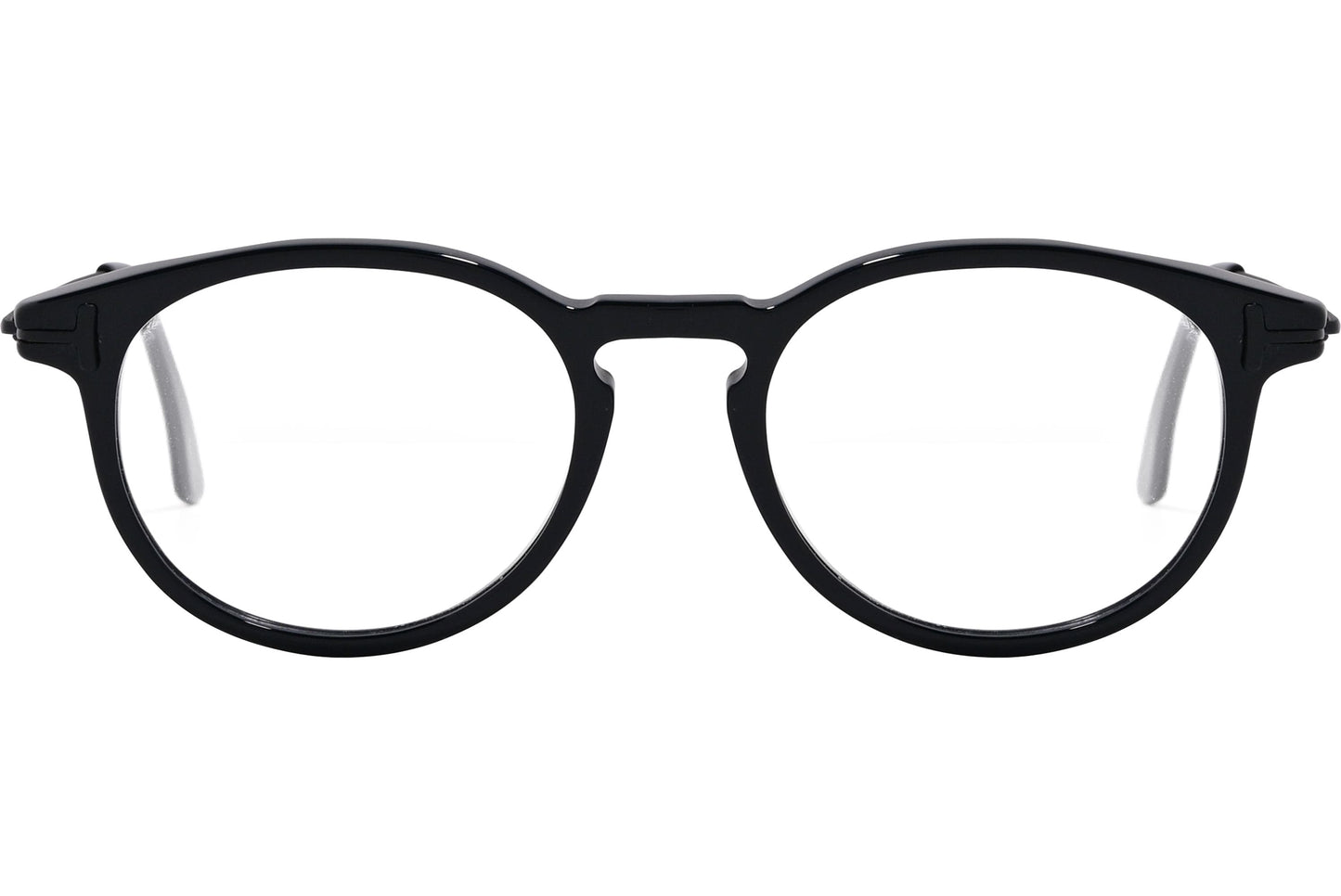 Cellini Round Black Eyeglasses Frame Viewed From Front View.