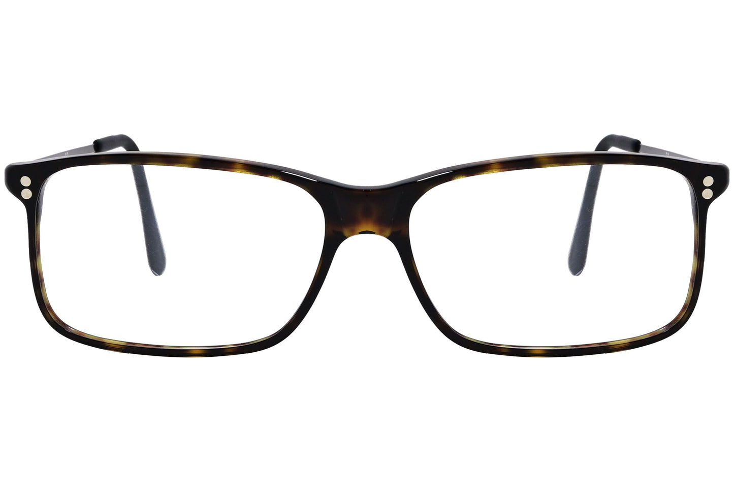 Cellini Rectangle Tortoise And Black Eyeglasses Frame Viewed From Front View.
