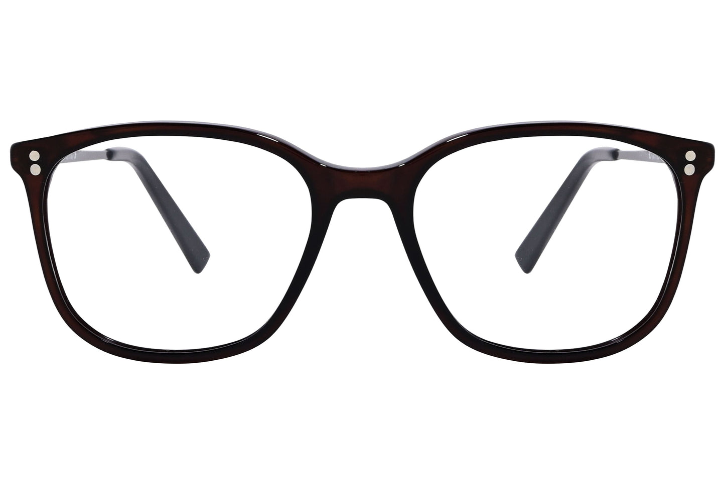 Cellini Wayfarer Maroon And Black Eyeglasses Frame Viewed From Front View.