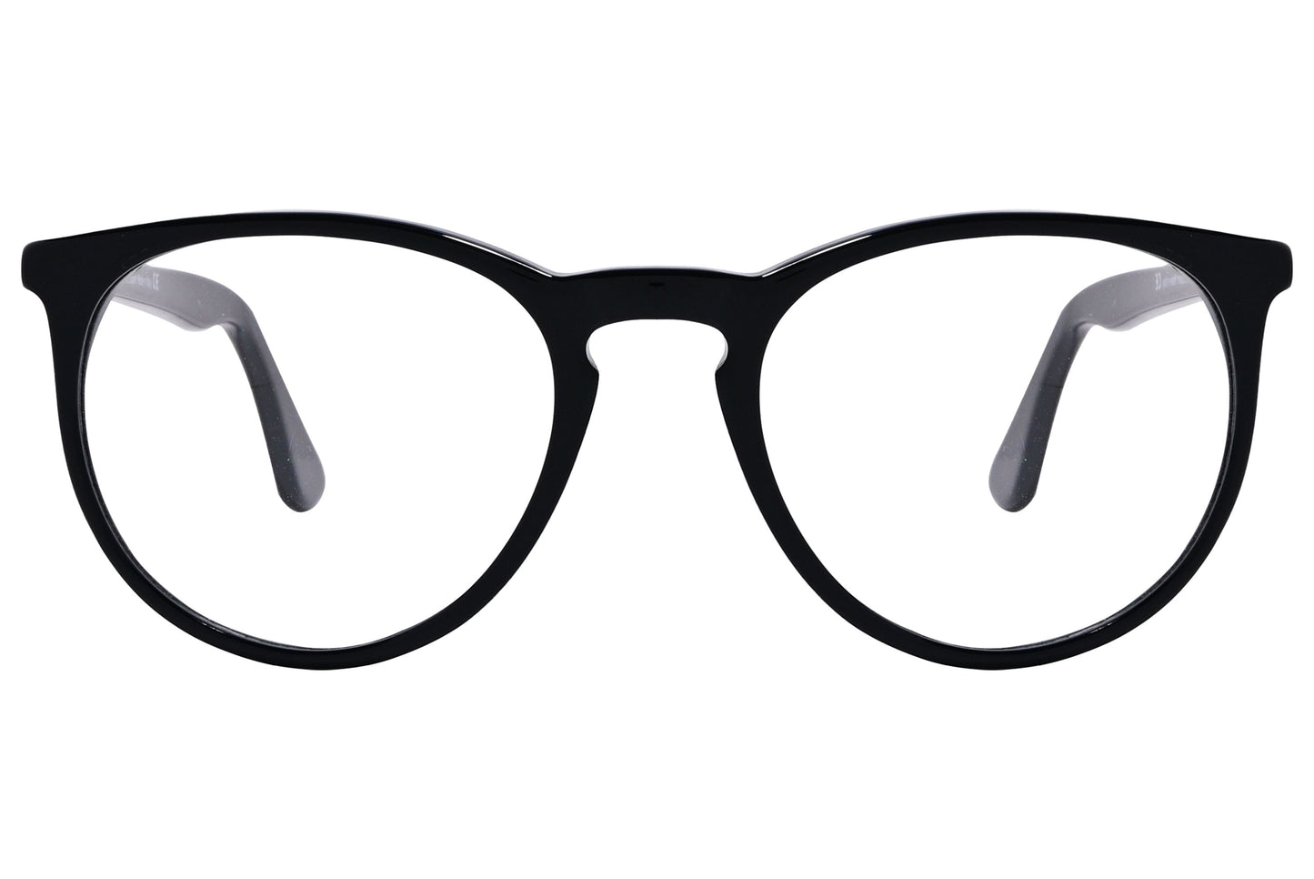 Cellini Round Black Eyeglasses Frame Viewed From Front View.