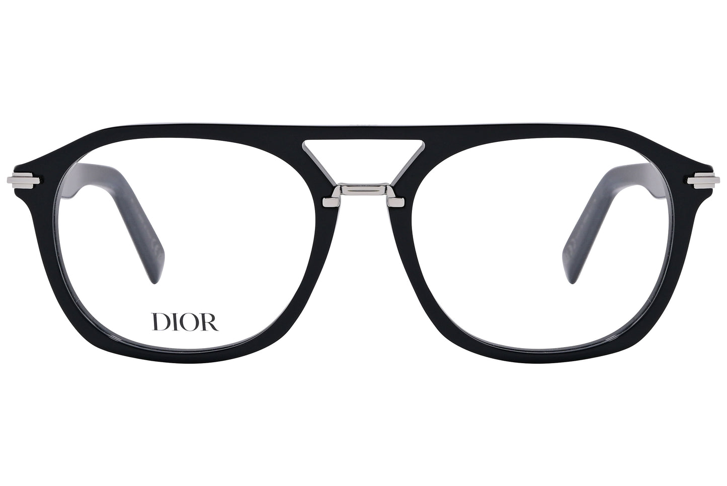 Close-up of Dior Black Suit O-N1I-1000 – sleek black men’s eyeglasses