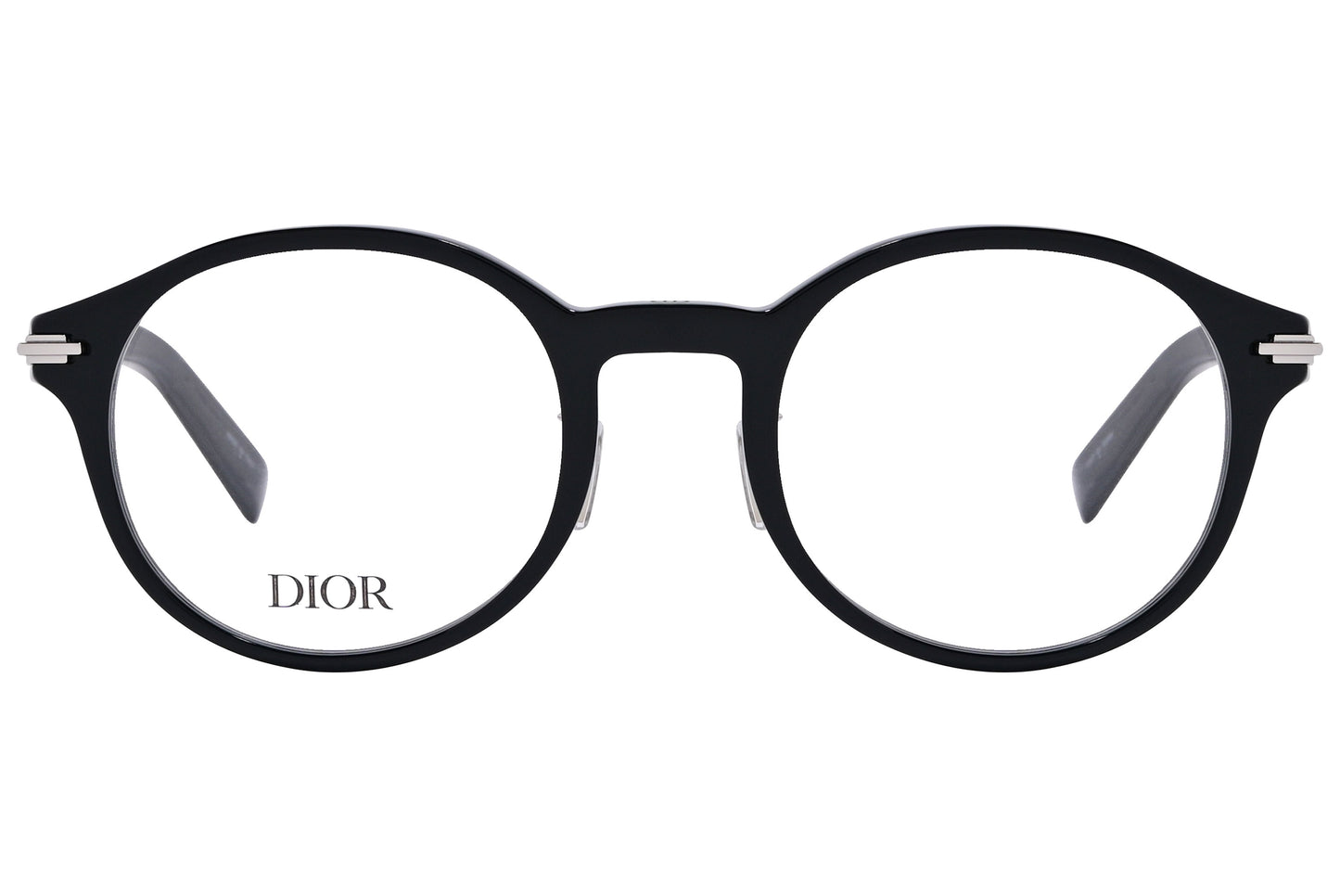 Close-up of Dior Black Suit O-RF-1000 – wide black eyeglasses for men with luxury design