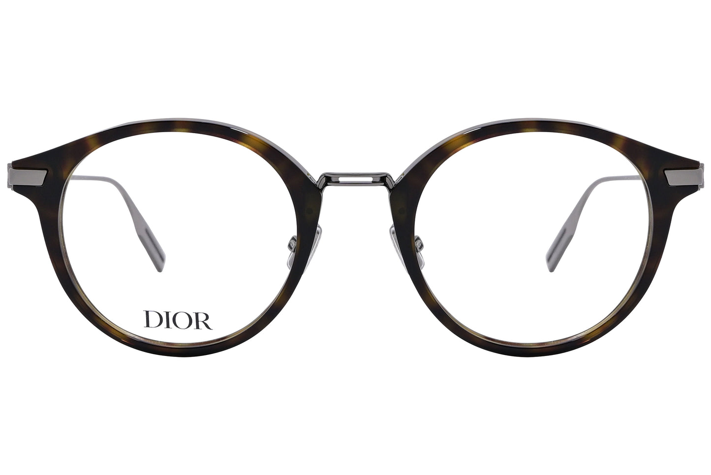 Close-up of Dior Neodior RU-2000 – stylish tortoise and metal men’s eyeglasses
