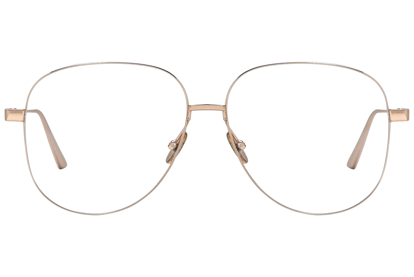 Close-up of Dior Geometric Eyeglasses ULTRADIOROA1U-E000 – stylish gold unisex glasses