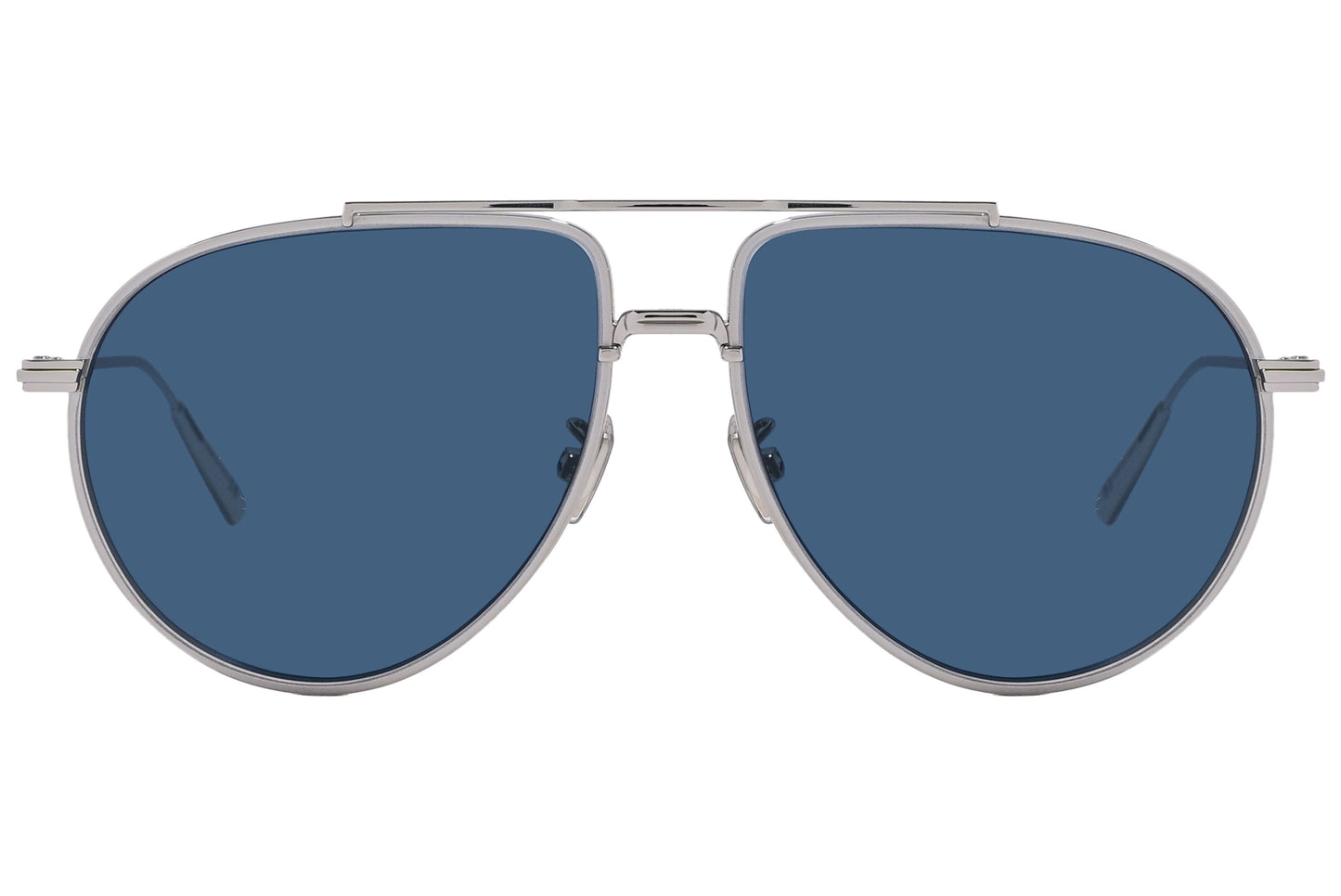 Close-up of Dior Black Suit AU-F0B0 – silver frame with blue lenses men’s designer sunglasses