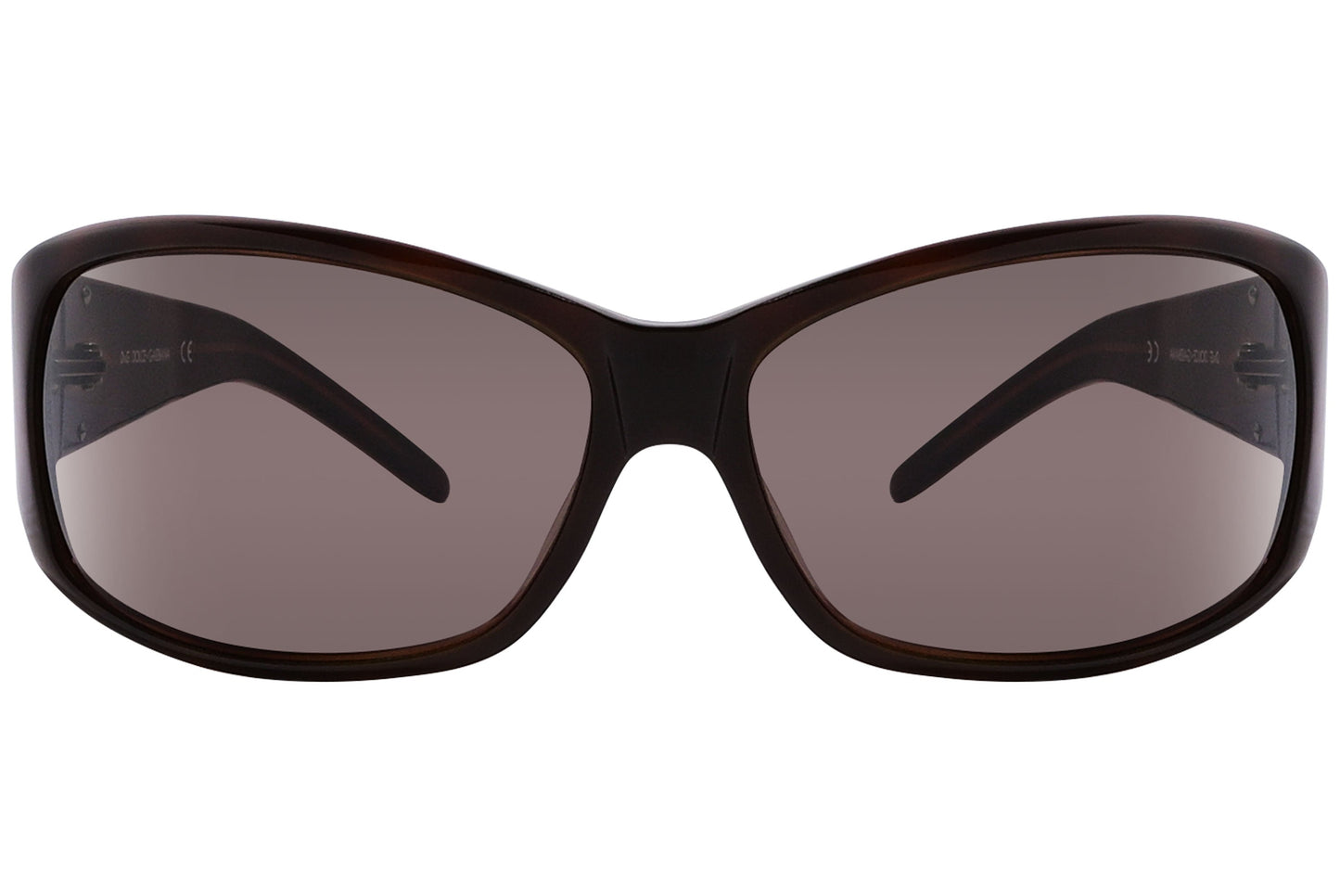 Close-up of Dolce & Gabbana wrap-around sunglasses in red showing lens curve and high-gloss finish