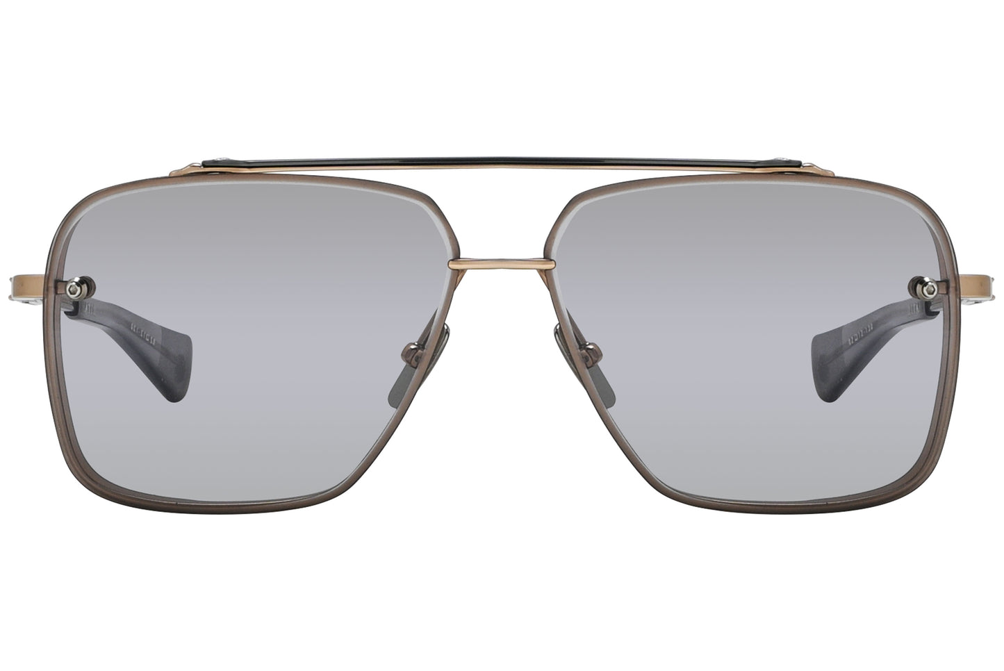 Close-up of Dita DTS121 gold aviator frame and lens detailing