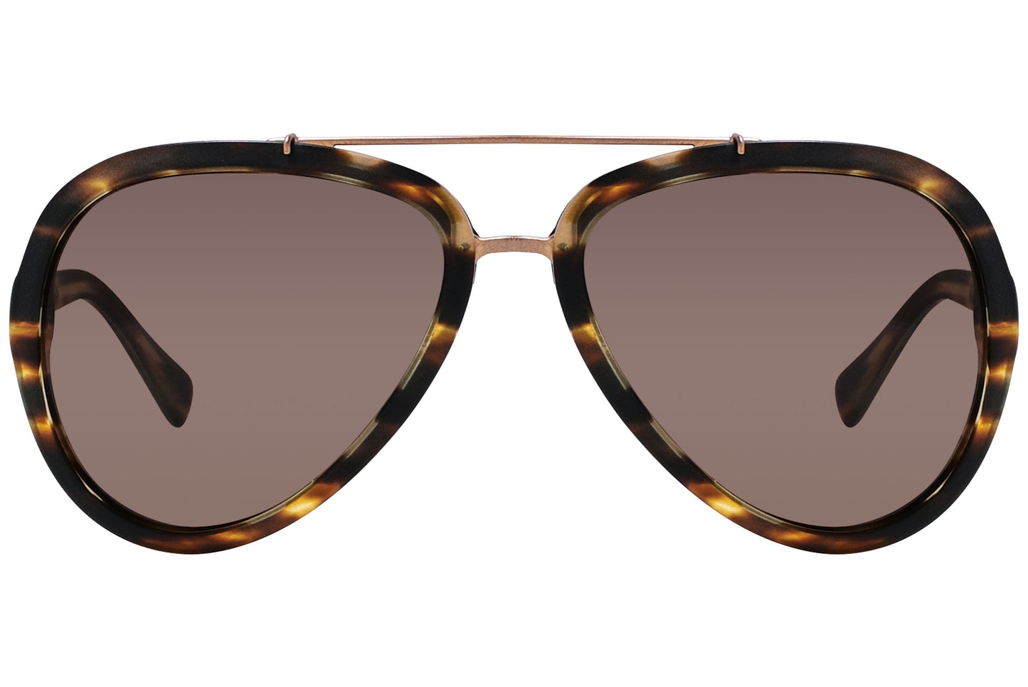 Close-up of Dolce & Gabbana tortoise aviator sunglasses showing frame texture, bridge, and lens details