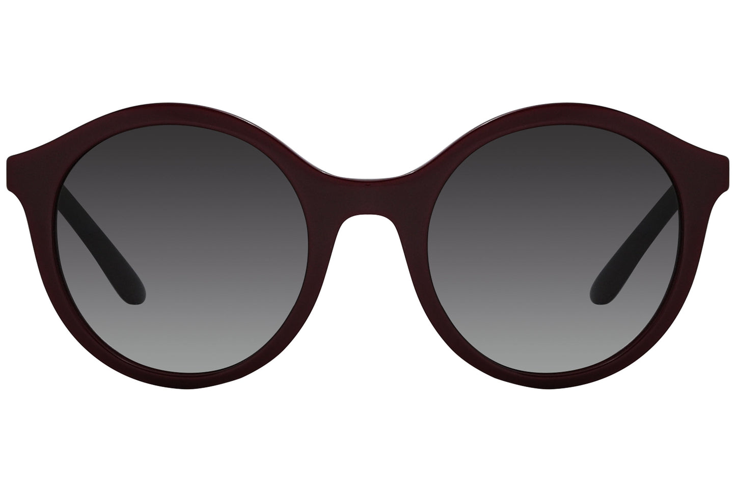 Close-up of Dolce & Gabbana women’s red oval sunglasses showing vibrant color and elegant lens detail