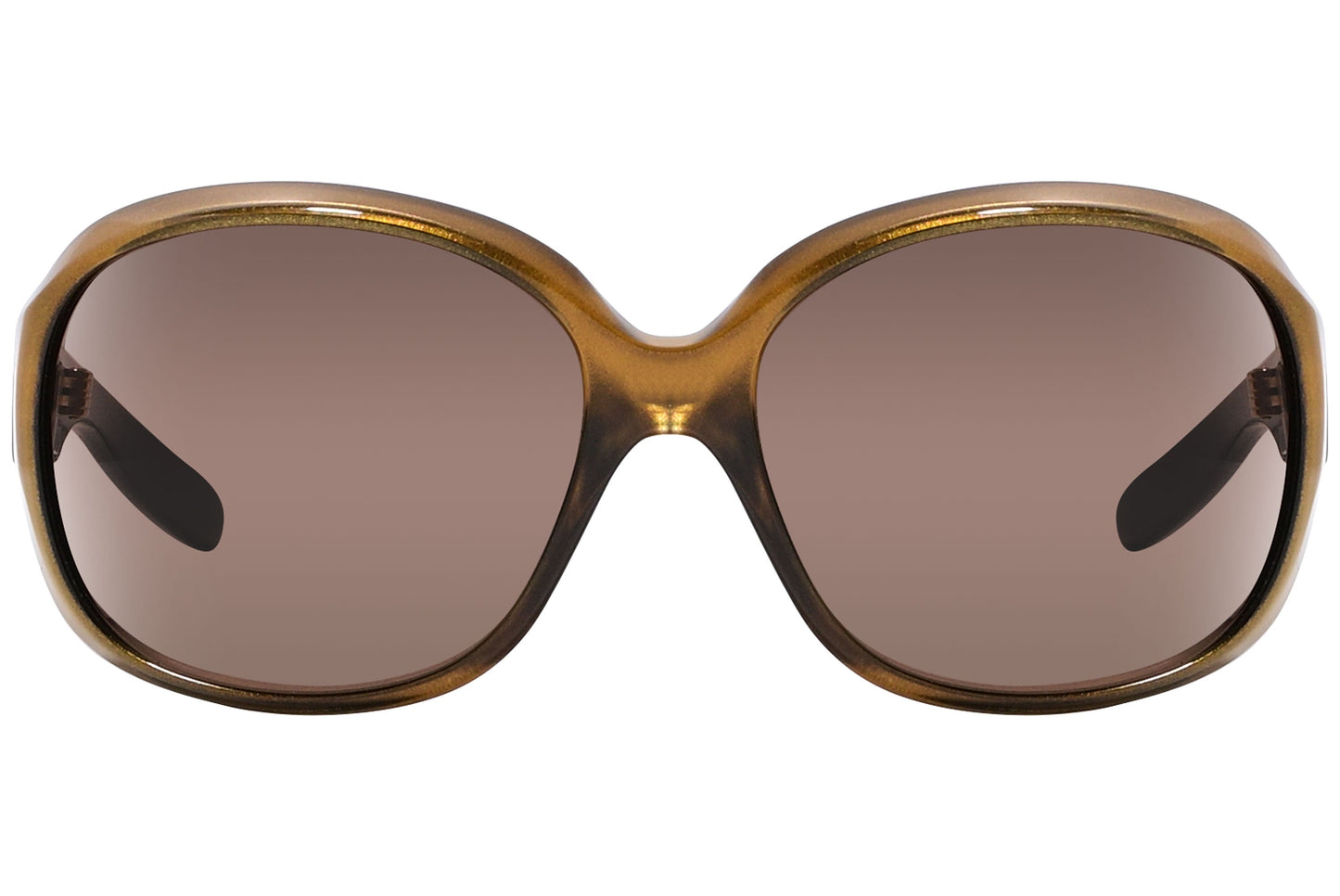 Close-up of Dolce & Gabbana wrap-around sunglasses in yellow showing lens curve and modern design