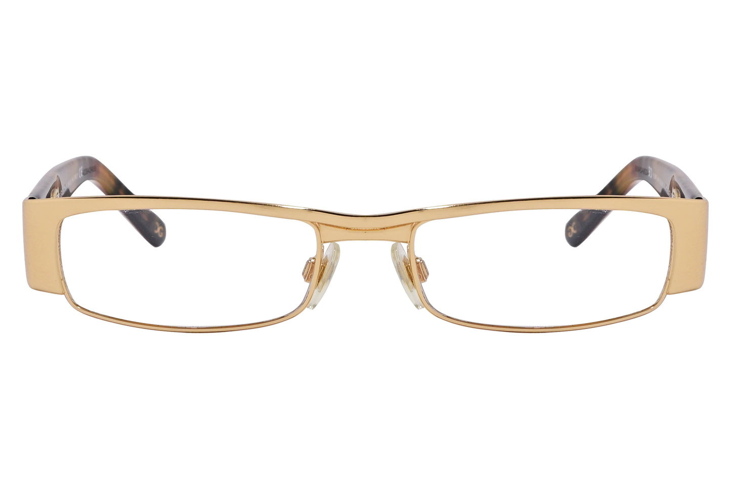 Close-up of red wrap around eyeglasses by Dolce & Gabbana showing frame color and logo detail