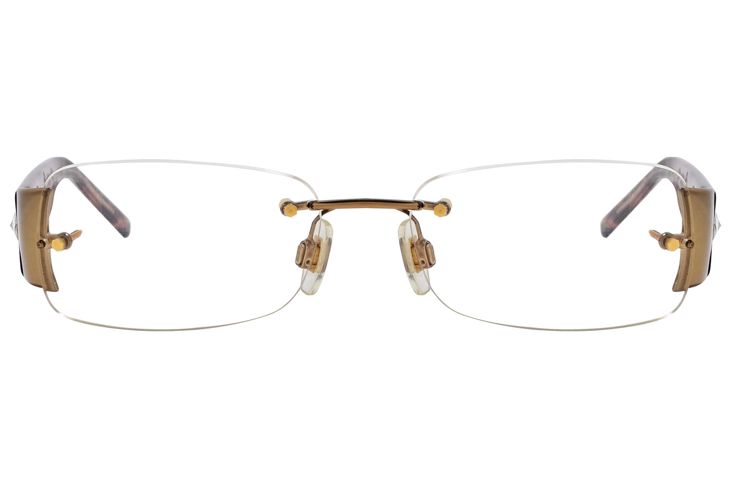 Close-up of women’s tortoise wrap around eyeglasses by Dolce & Gabbana showing frame detail and logo