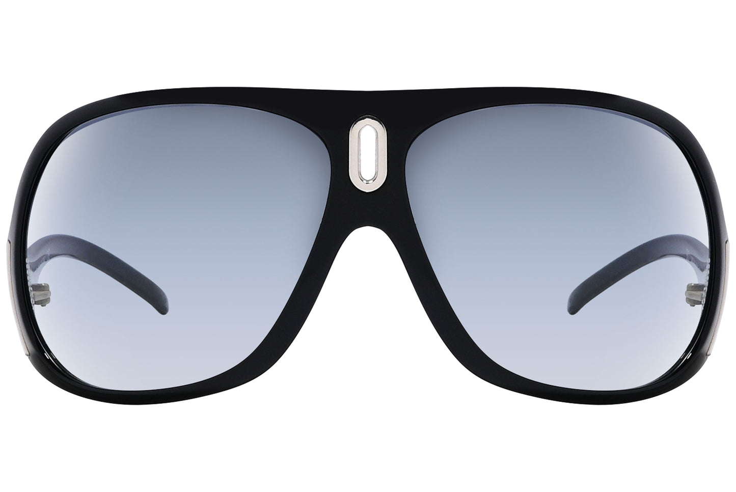Close-up of Dolce & Gabbana aviator sunglasses in black highlighting lenses and bridge detail