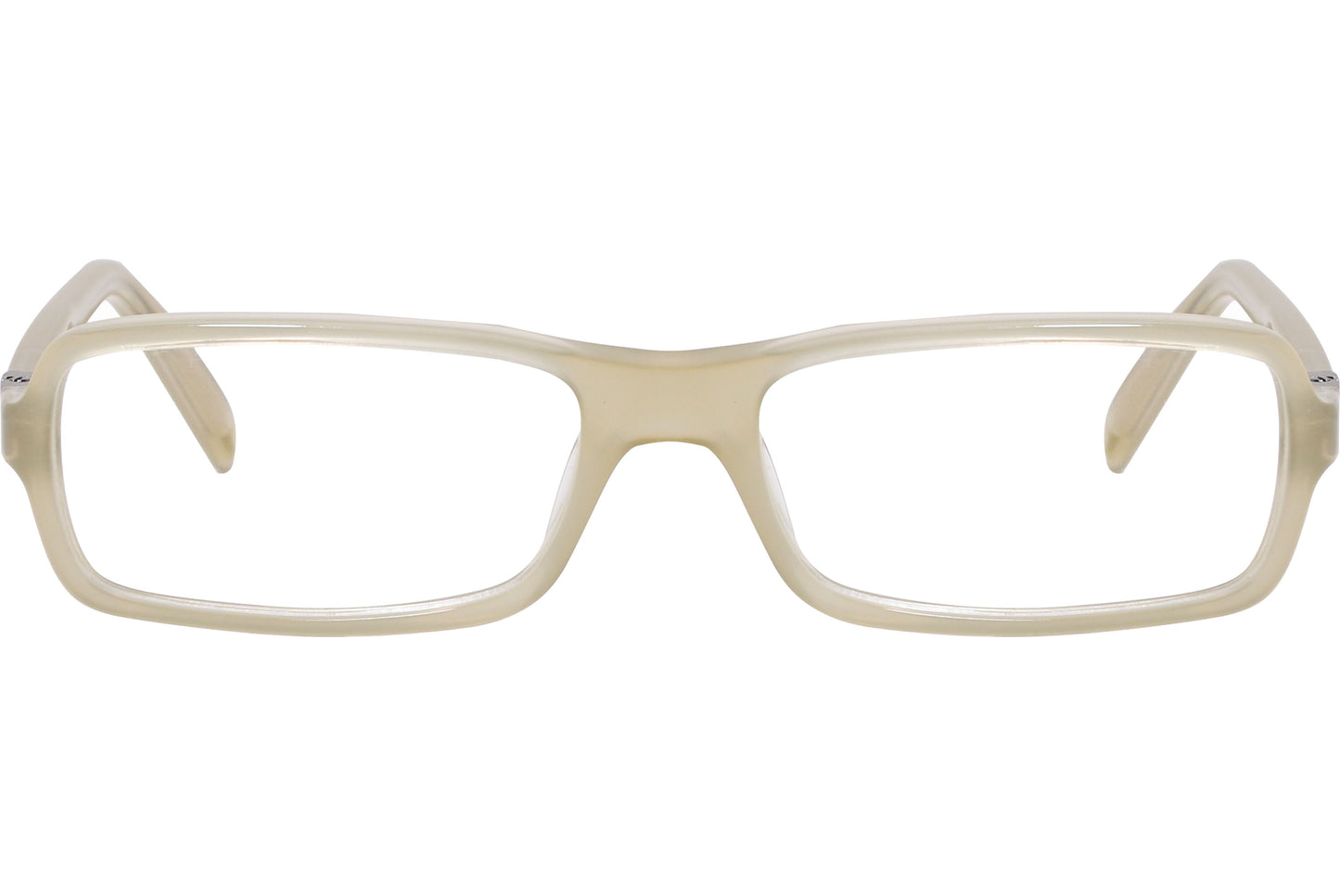 A pair of brown rectangle eyeglasses with a full plastic frame.