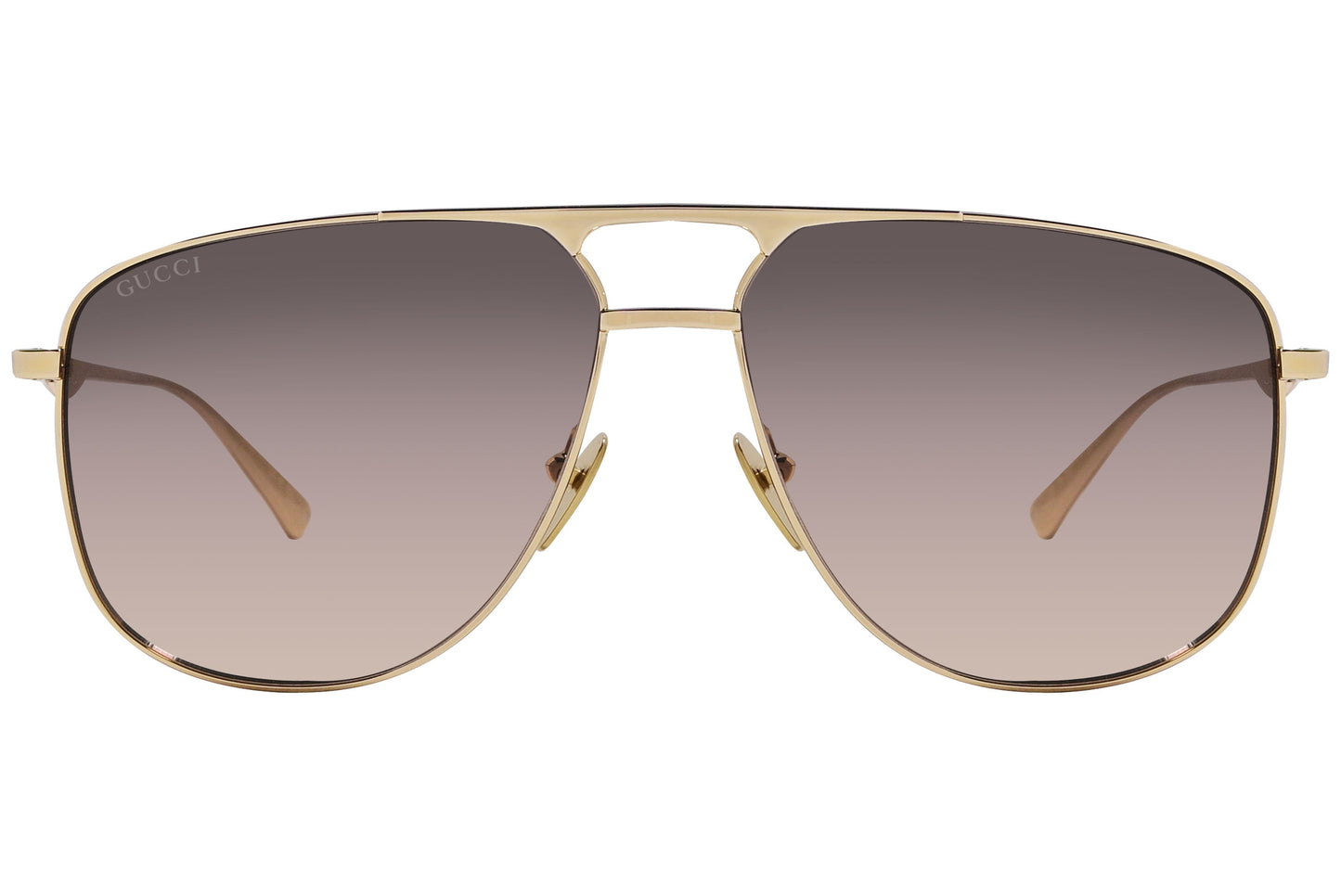 Gucci Geometric Gold Sunglasses Model: GG0336/S-1 Front View