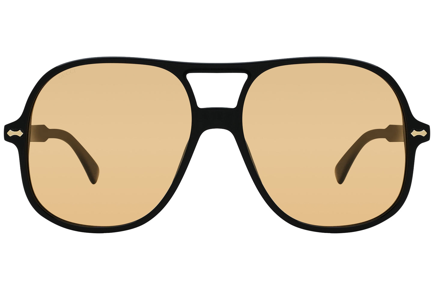 Gucci Aviator Black with Gold Sunglasses Model: GG0706S-2 Front View