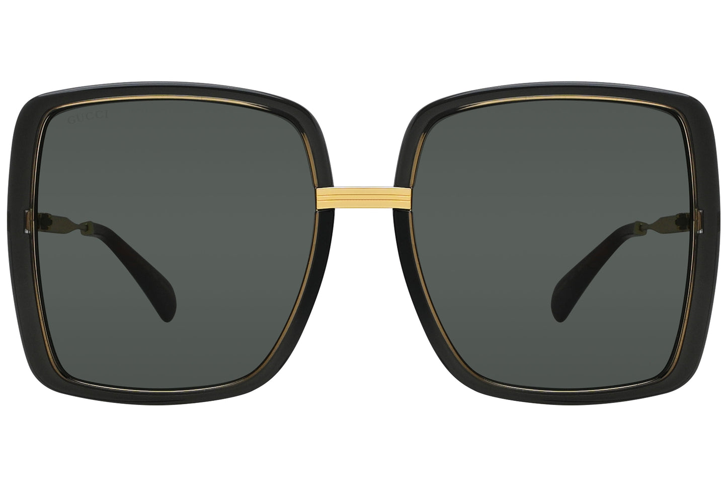 Gucci Geometric Black with Gold Sunglasses Model: GG0903S-1 Front View