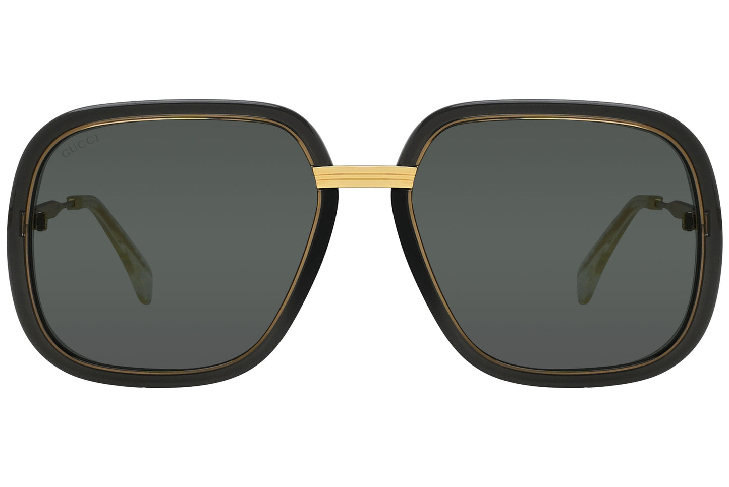 Gucci Geometric Black with Gold Sunglasses Model: GG0905S-1 Front View