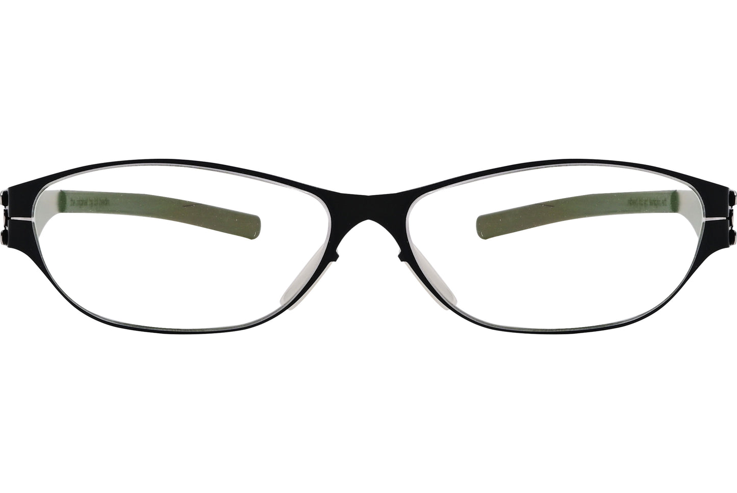 A pair of black matte eyeglasses with a minimalist design from IC Berlin.