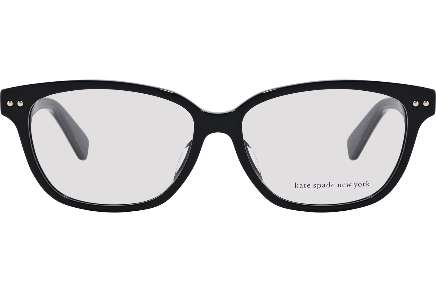 A pair of black Kate Spade eyeglasses with a cat-eye shape.