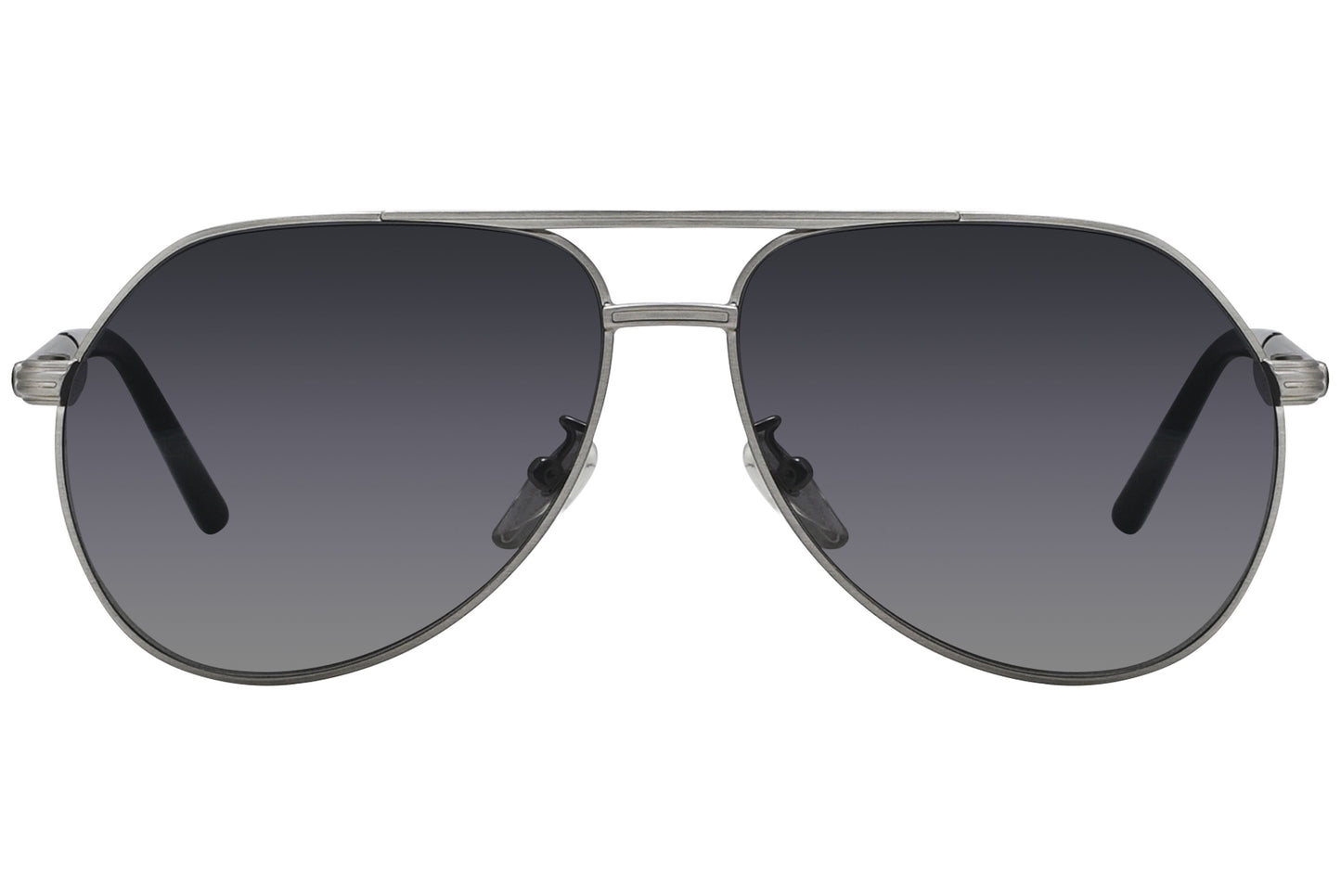 A pair of gray Montblanc aviator sunglasses with a metal frame.