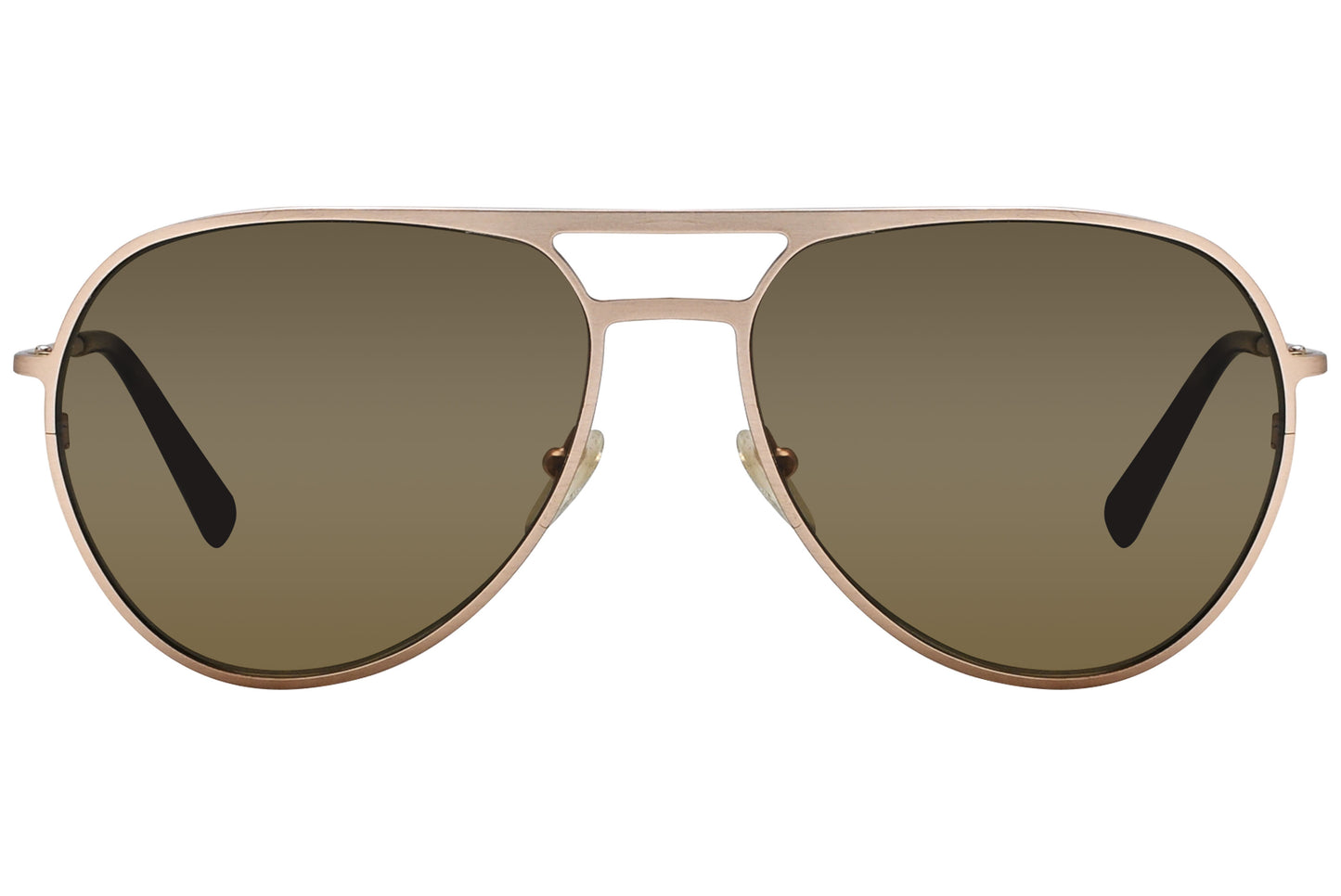 Gold aviator sunglasses with polarized lenses and metal frame.