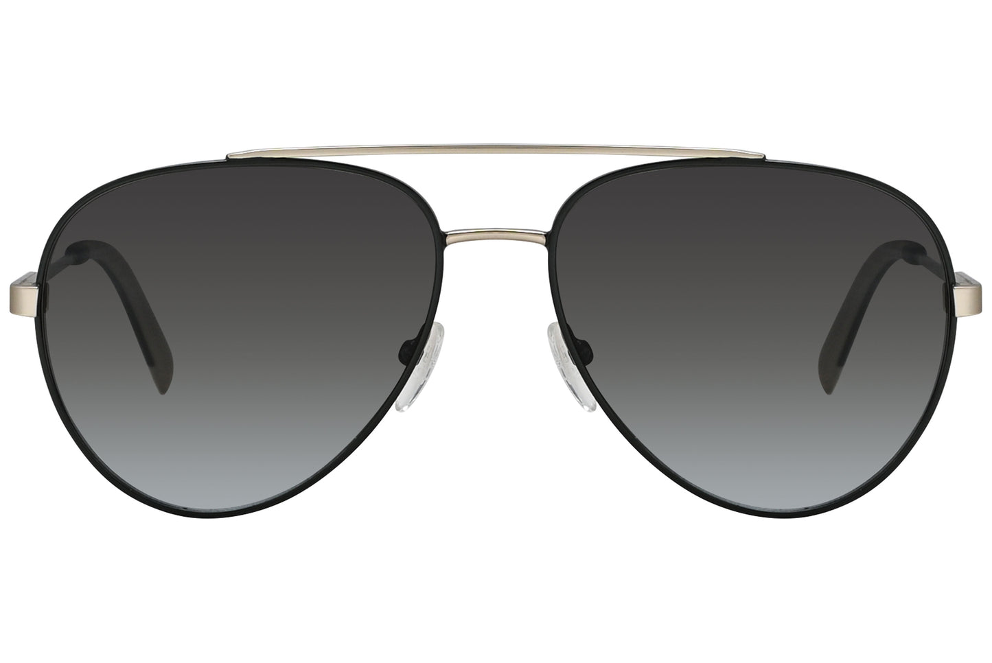 A pair of gray aviator sunglasses with metal frame.