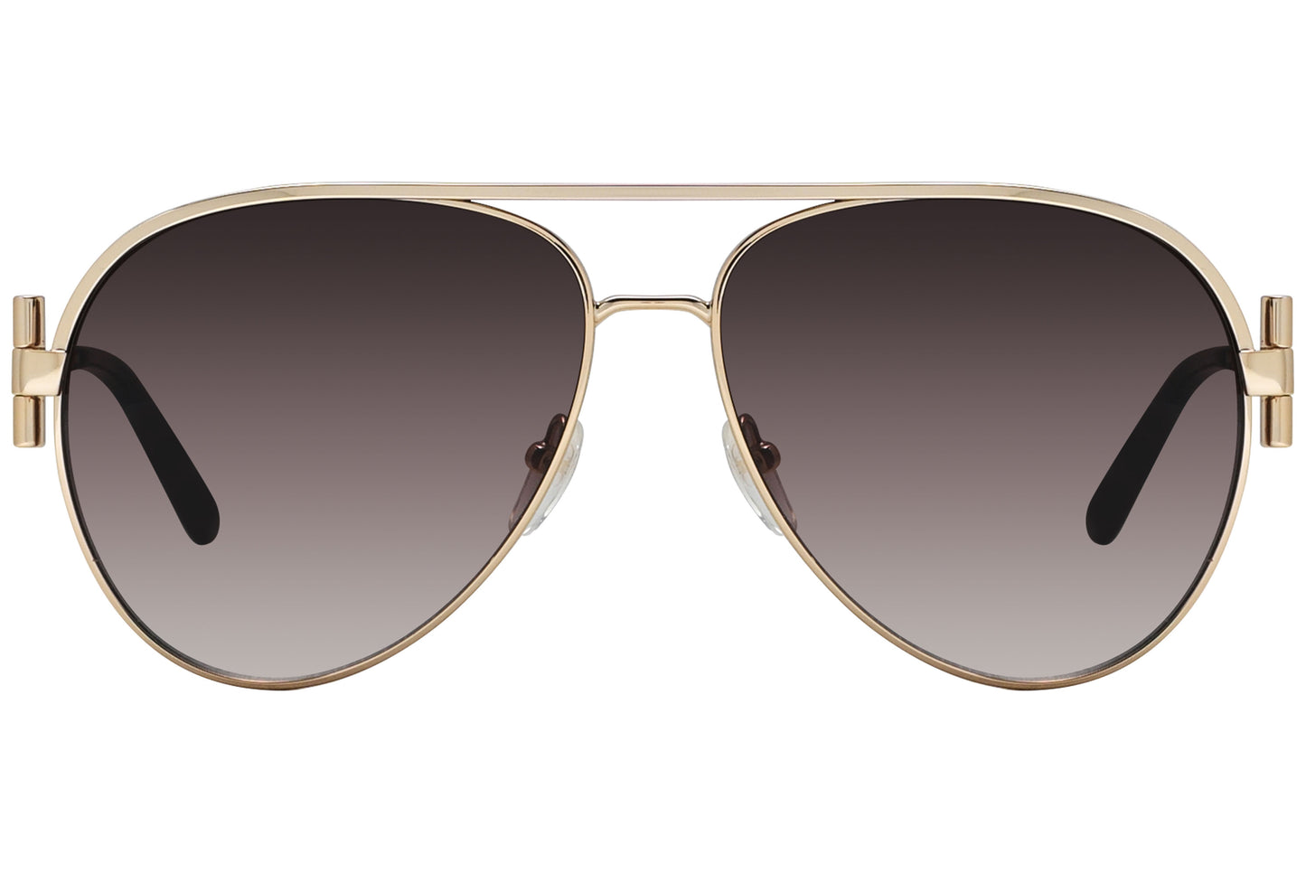 Gold aviator sunglasses with dark lenses and a metallic frame
