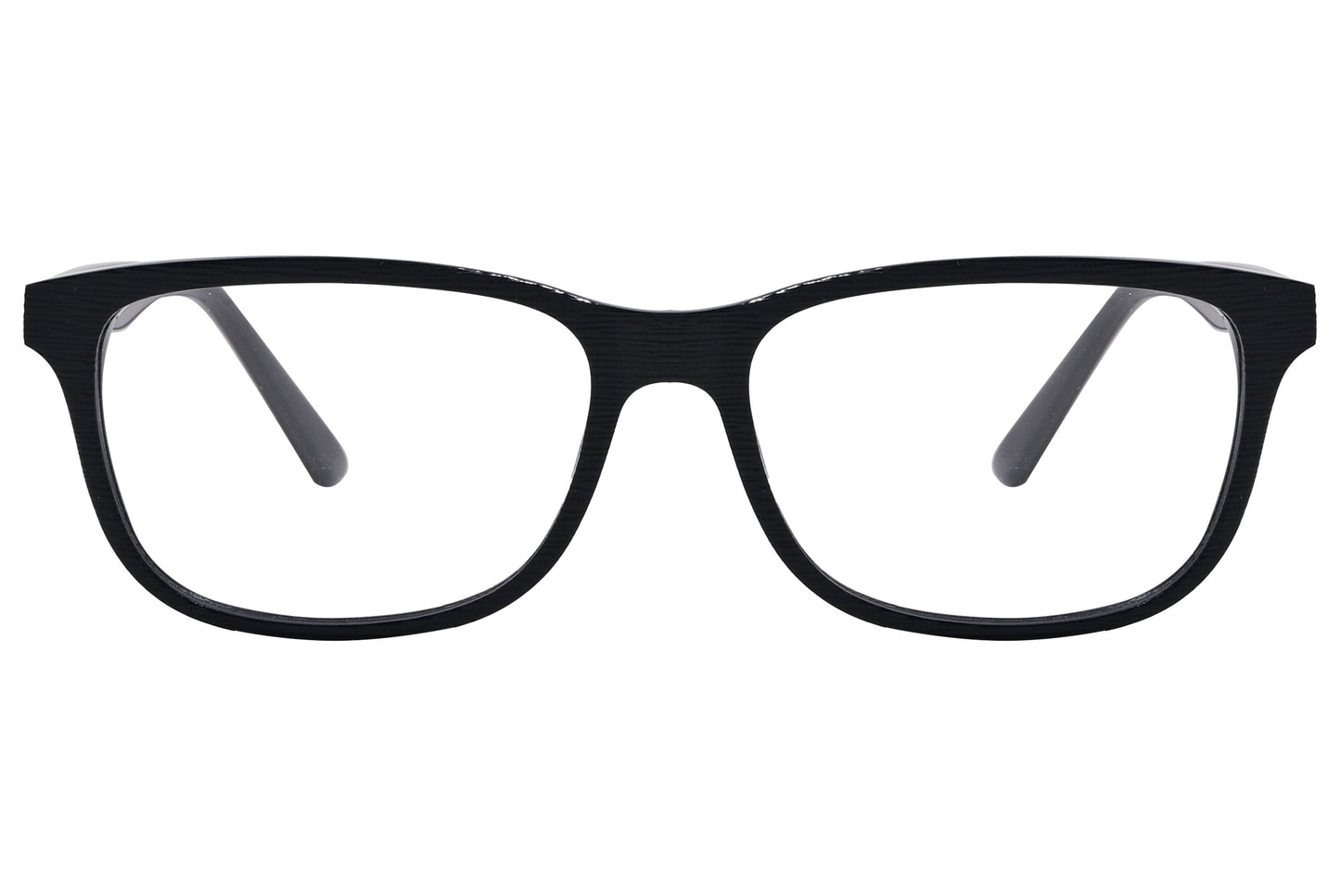 A pair of rectangle eyeglasses with brown full frame and clear lenses.