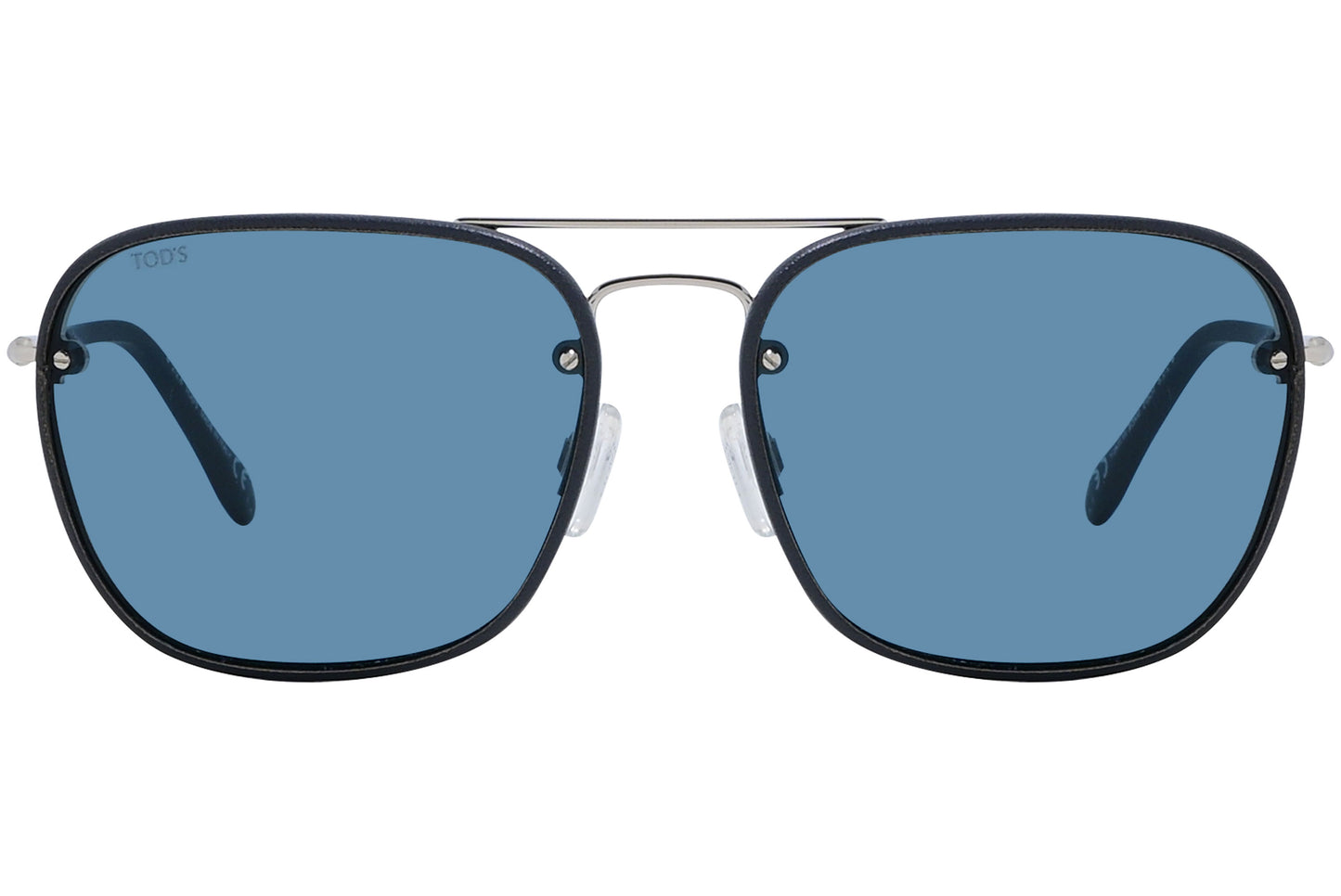 Close-up of black aviator sunglasses with dark lenses and metal frame.