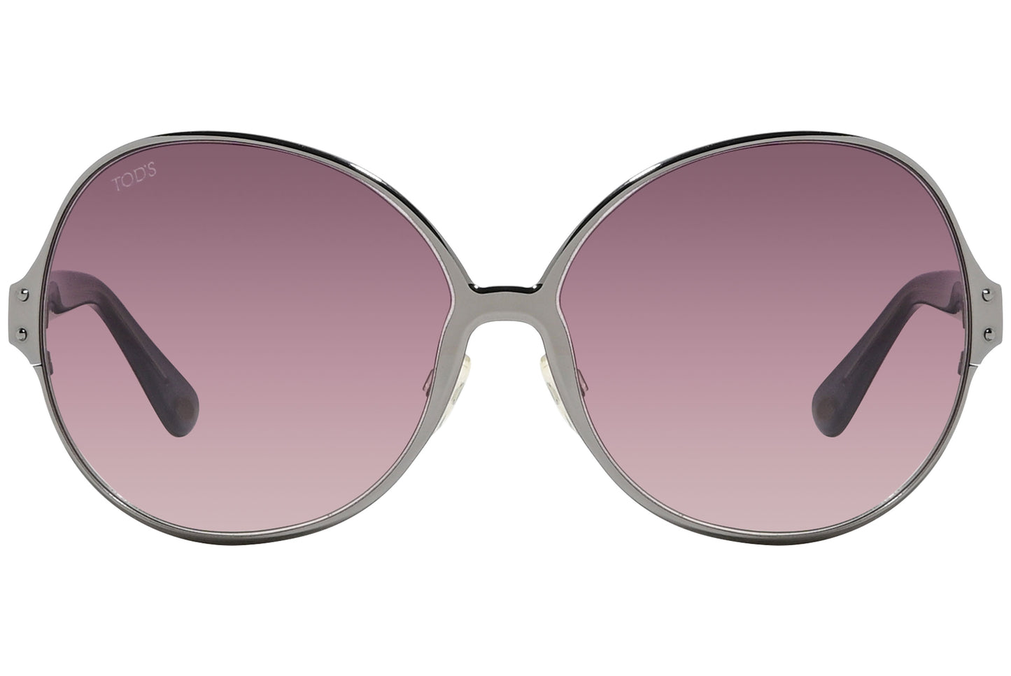 brown round sunglasses with tinted lenses and polished frame.