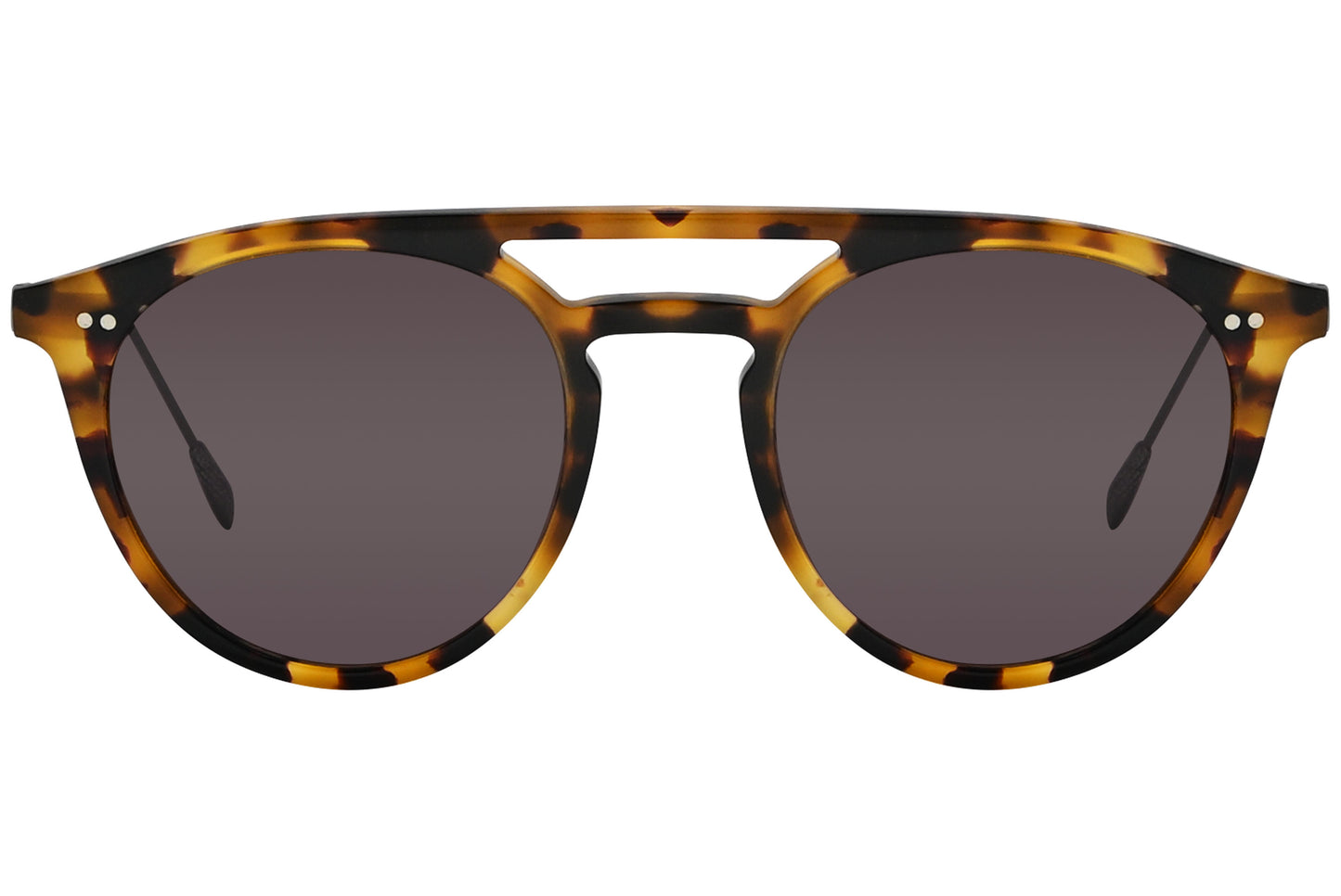 A pair of Tod's aviator sunglasses with a black frame and tortoiseshell pattern.