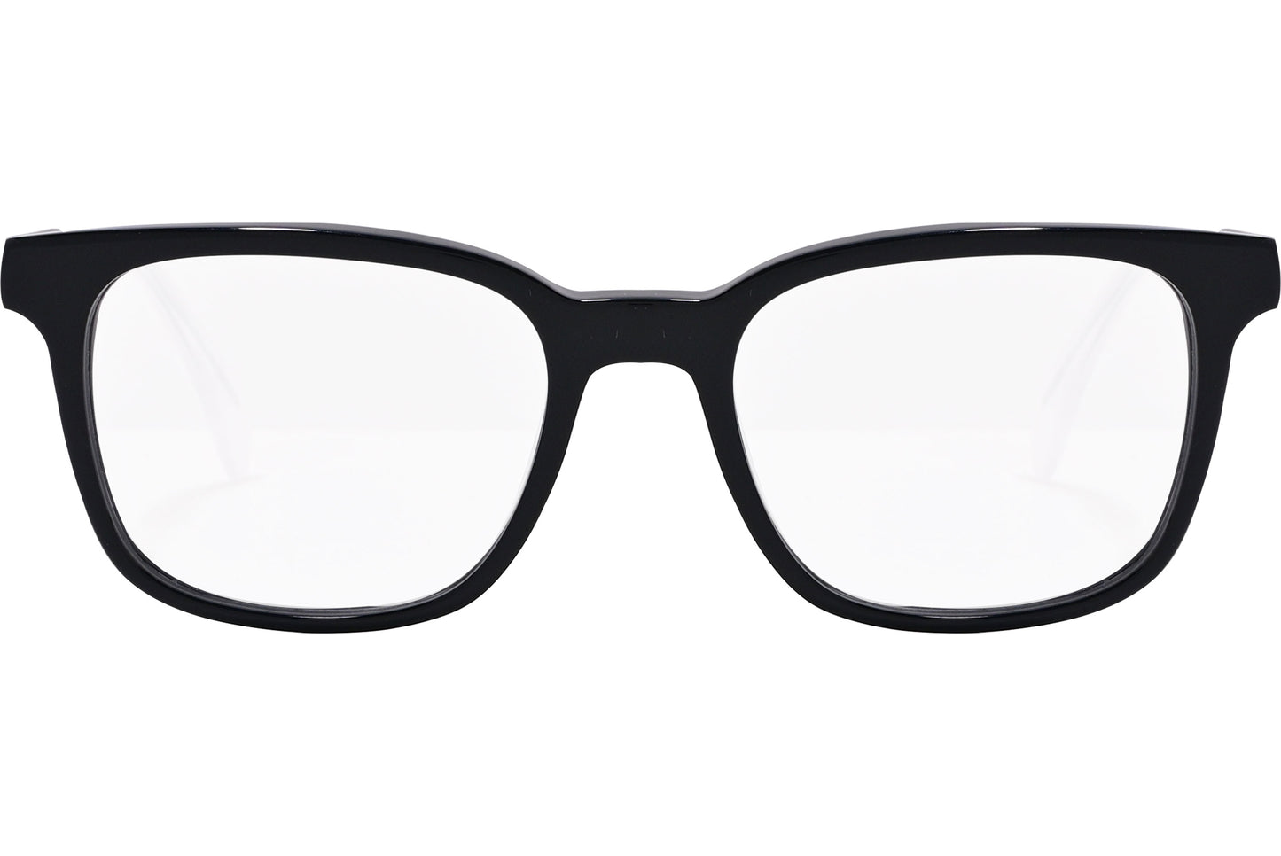 Close-up of Tommy Hilfiger TH1351-JW9 eyeglasses – black rectangle frame detail